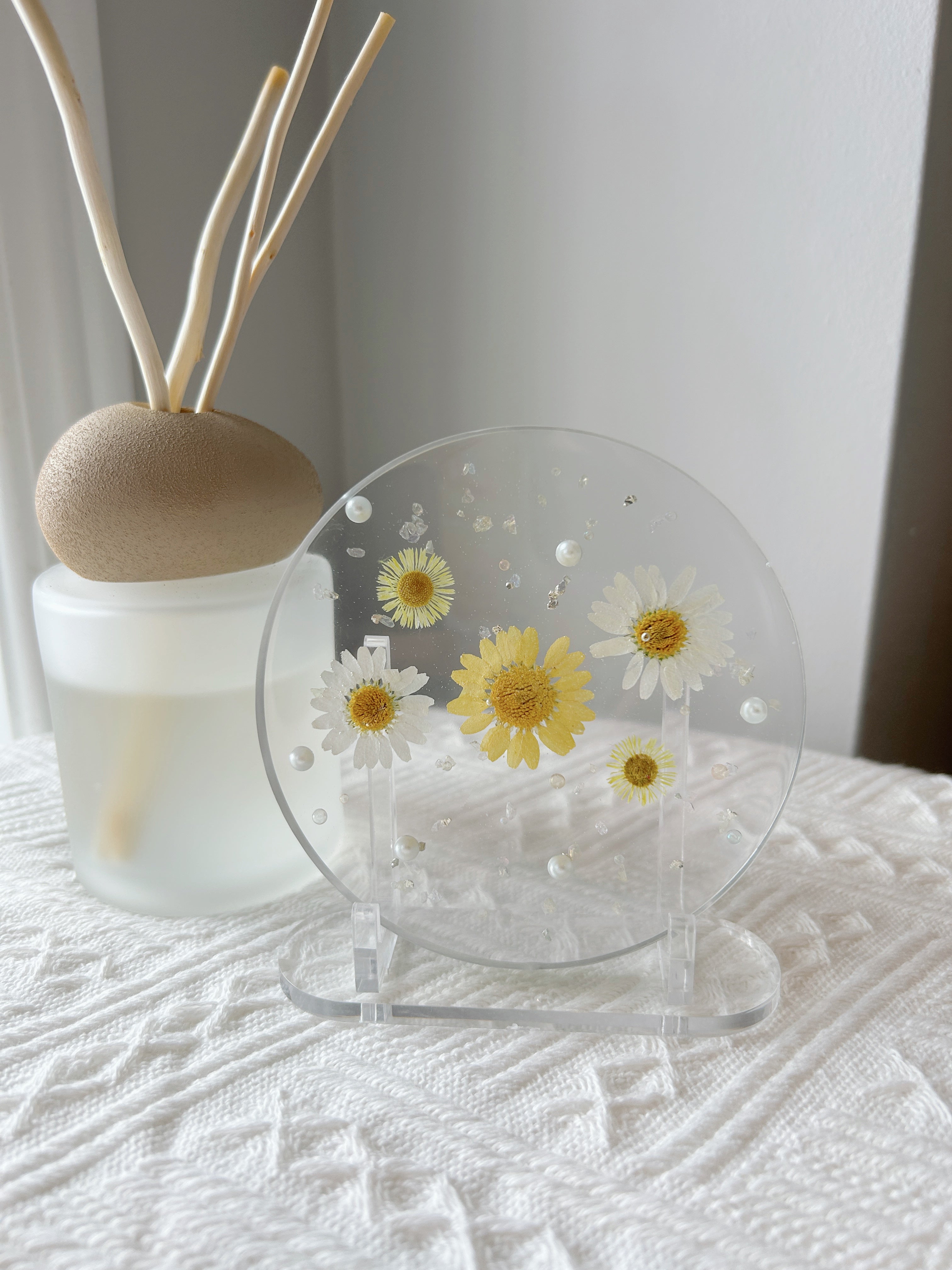 【Floral Fusion】Handmade Resin Coaster with Dried Pressed Flowers (individual)