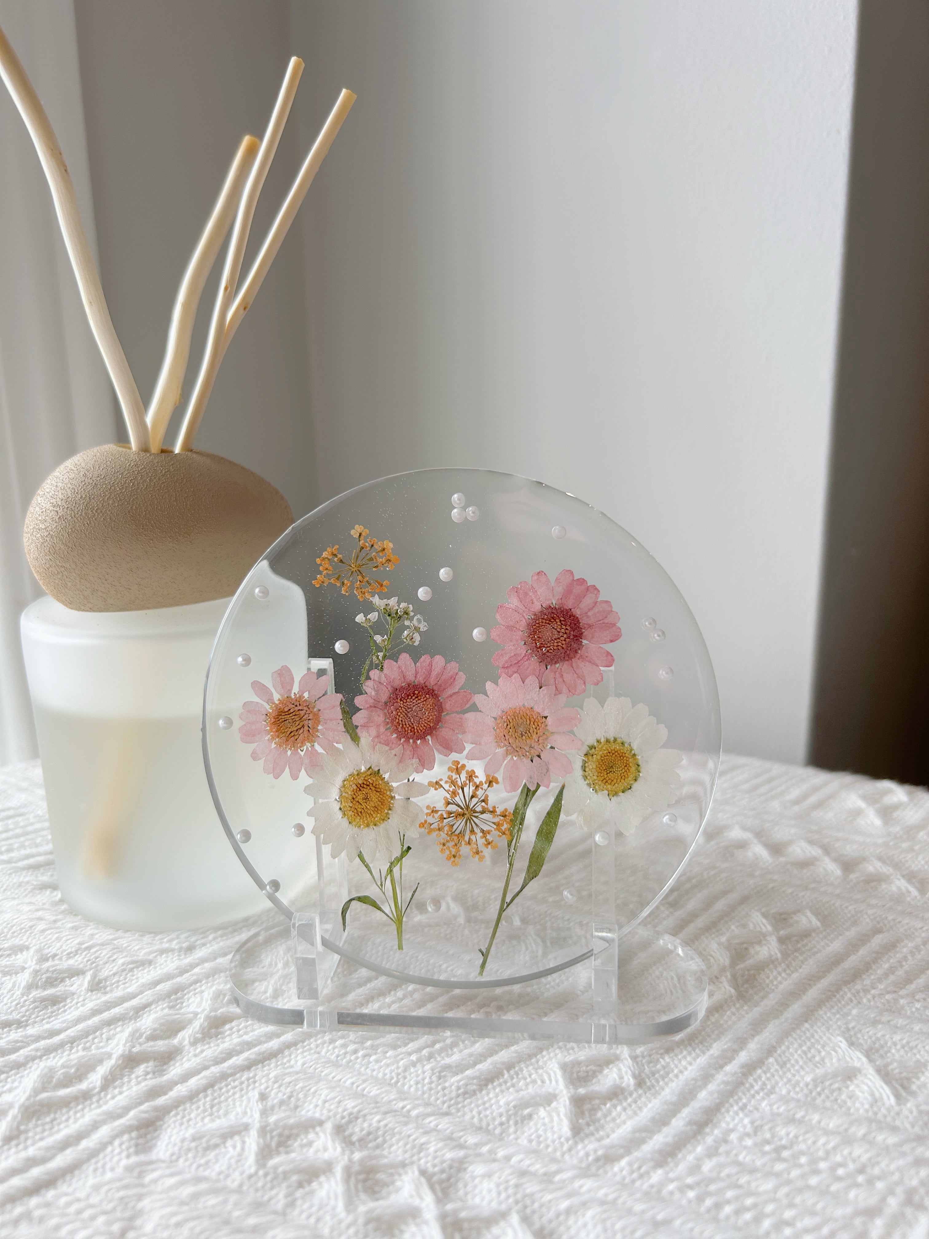 【Floral Fusion】Handmade Resin Coaster with Dried Pressed Flowers (individual)