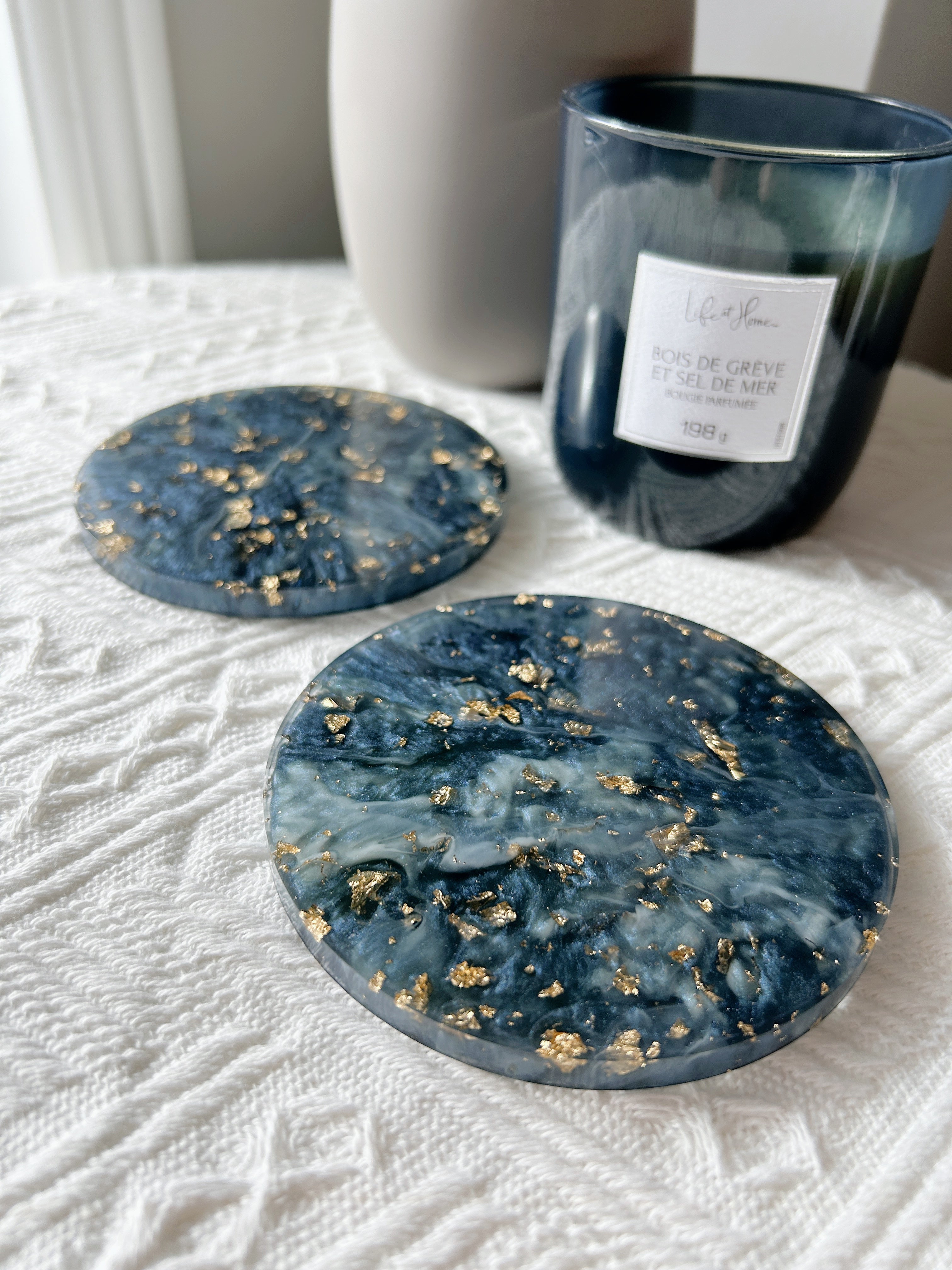 【Geode Luxe】Handmade Resin Coasters (pair)