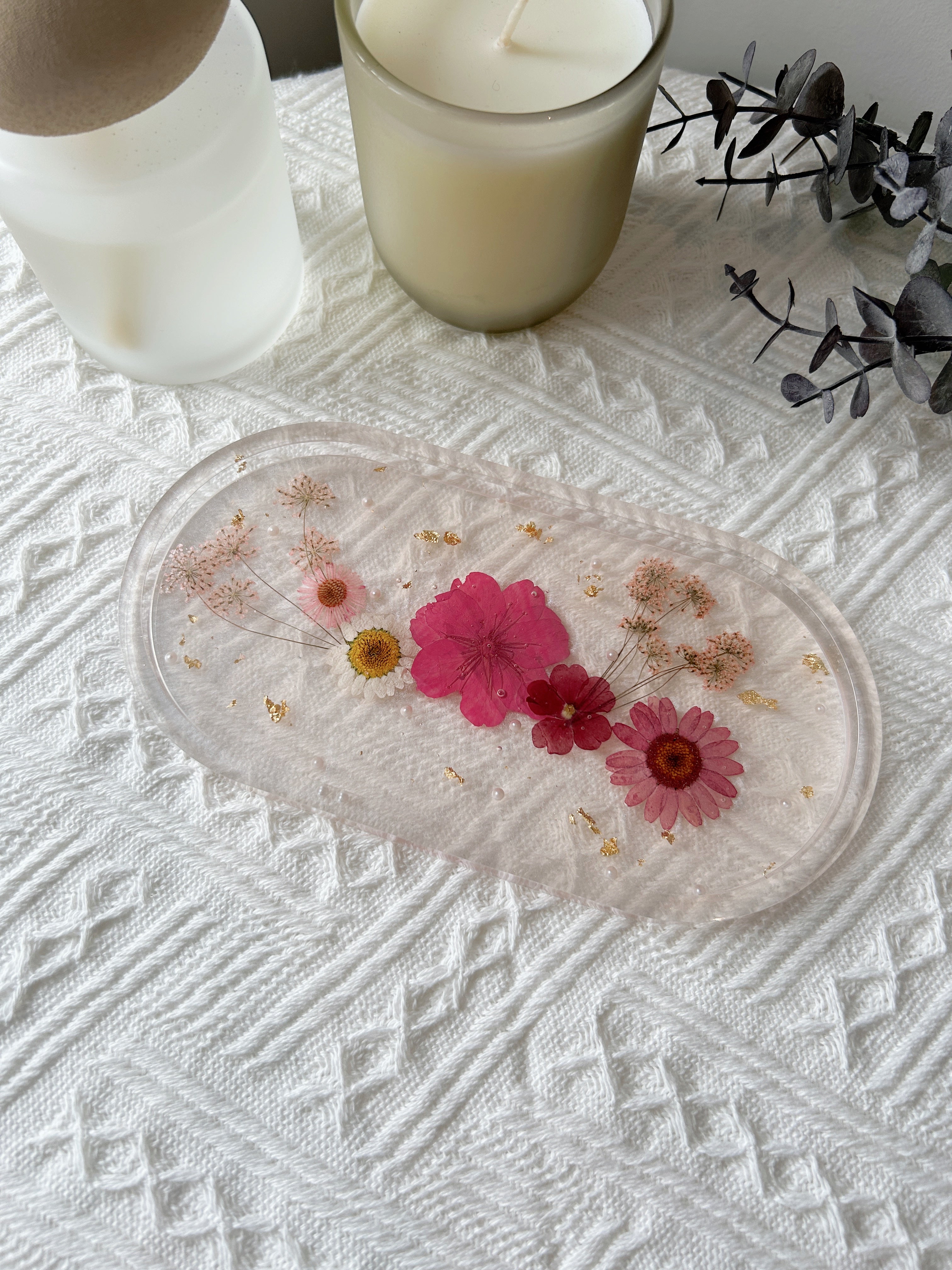【Floral Fusion】Handmade Resin Trinket Tray (individual)