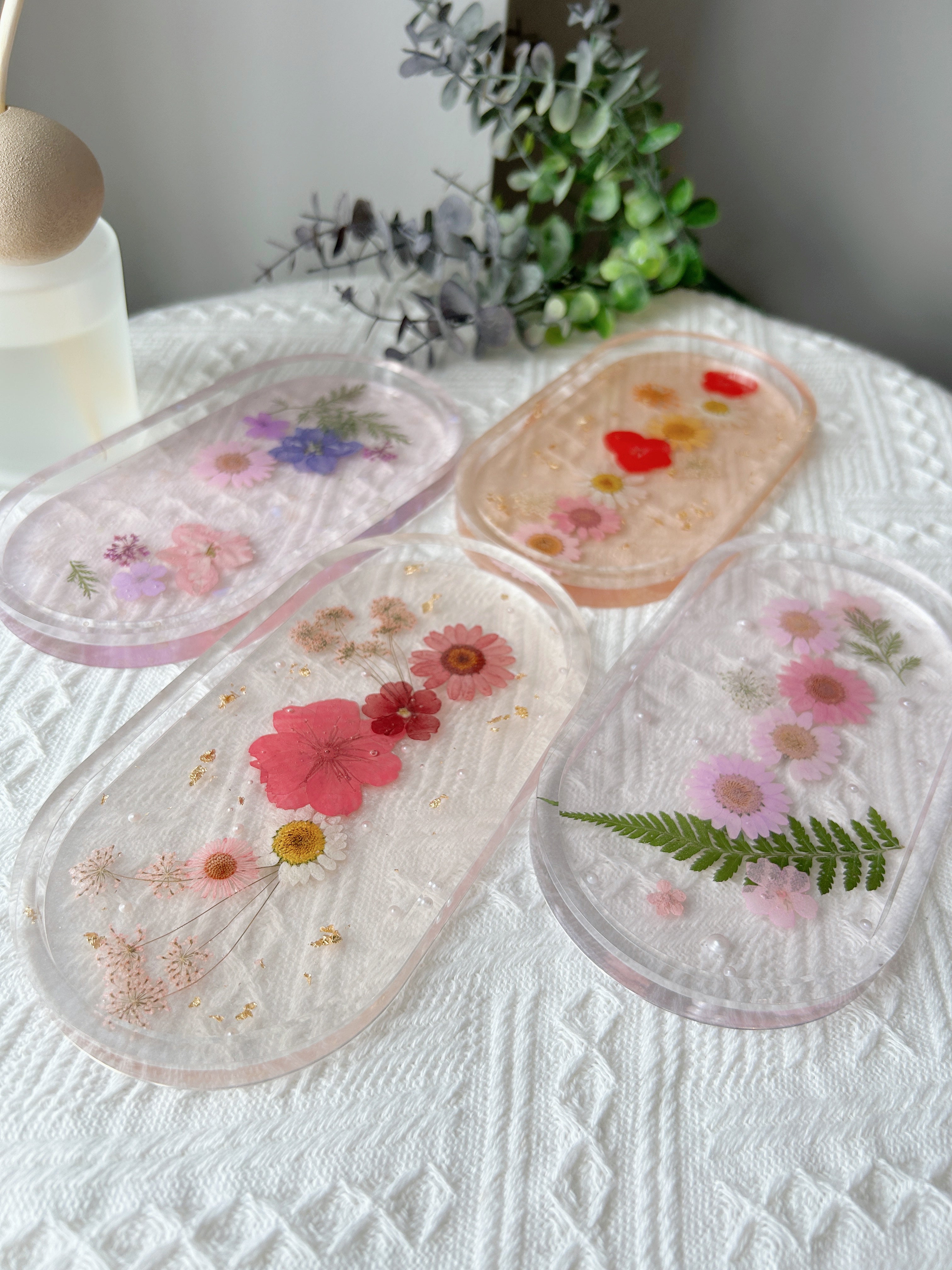 【Floral Fusion】Handmade Resin Trinket Tray (individual)
