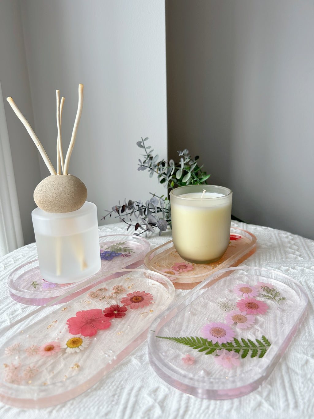 【Floral Fusion】Handmade Resin Trinket Tray (individual)