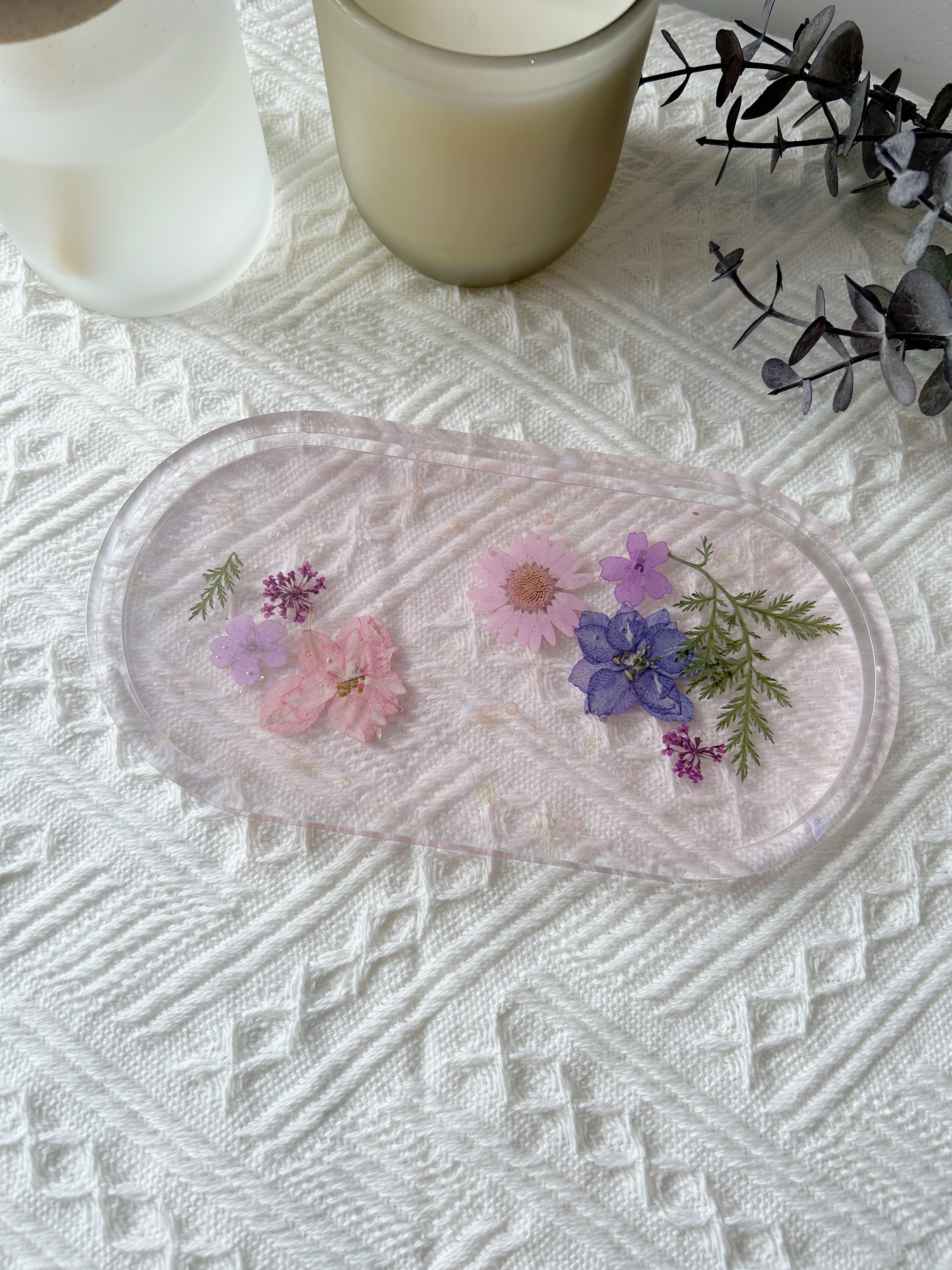 【Floral Fusion】Handmade Resin Trinket Tray (individual)
