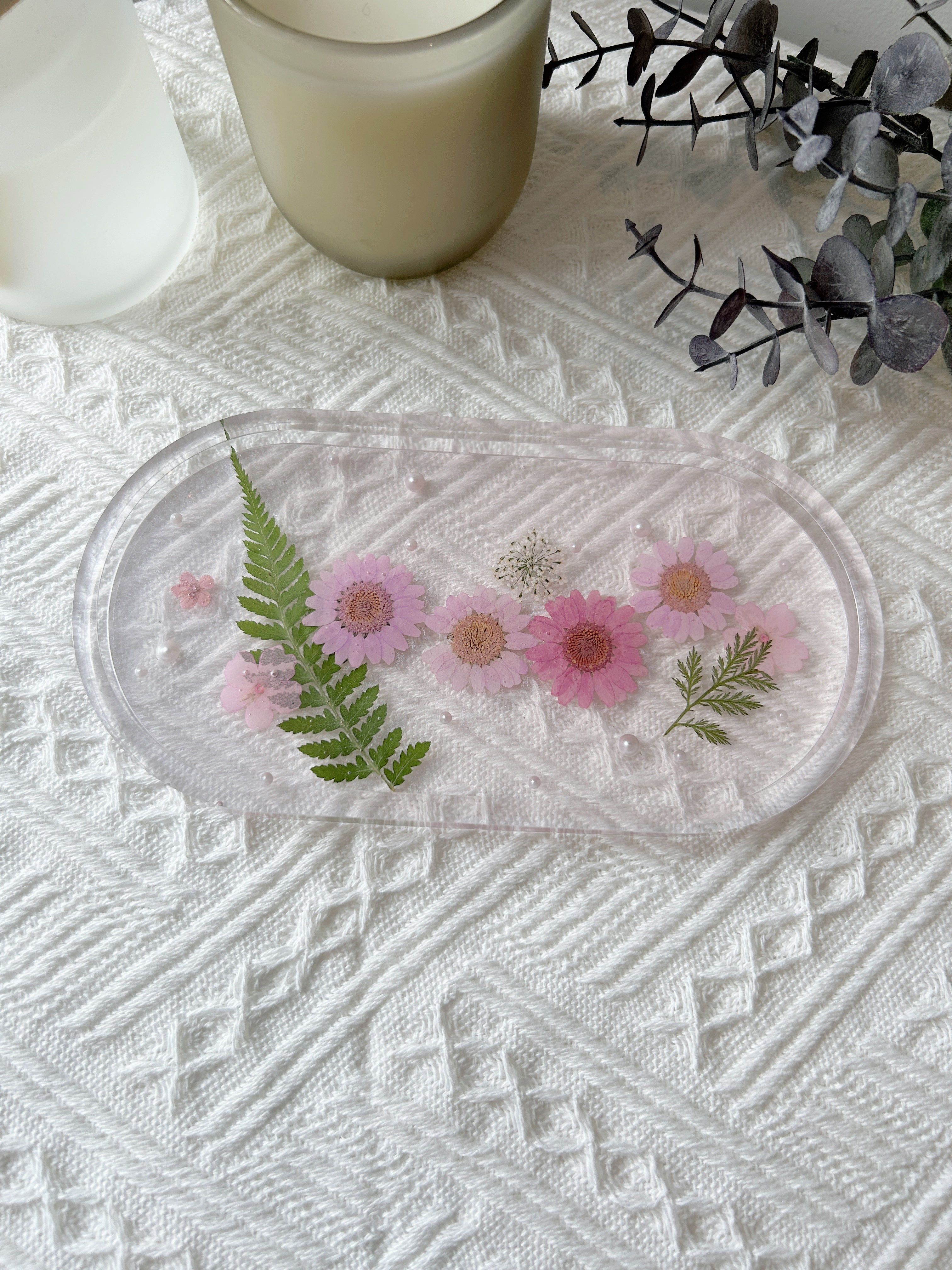 【Floral Fusion】Handmade Resin Trinket Tray (individual)