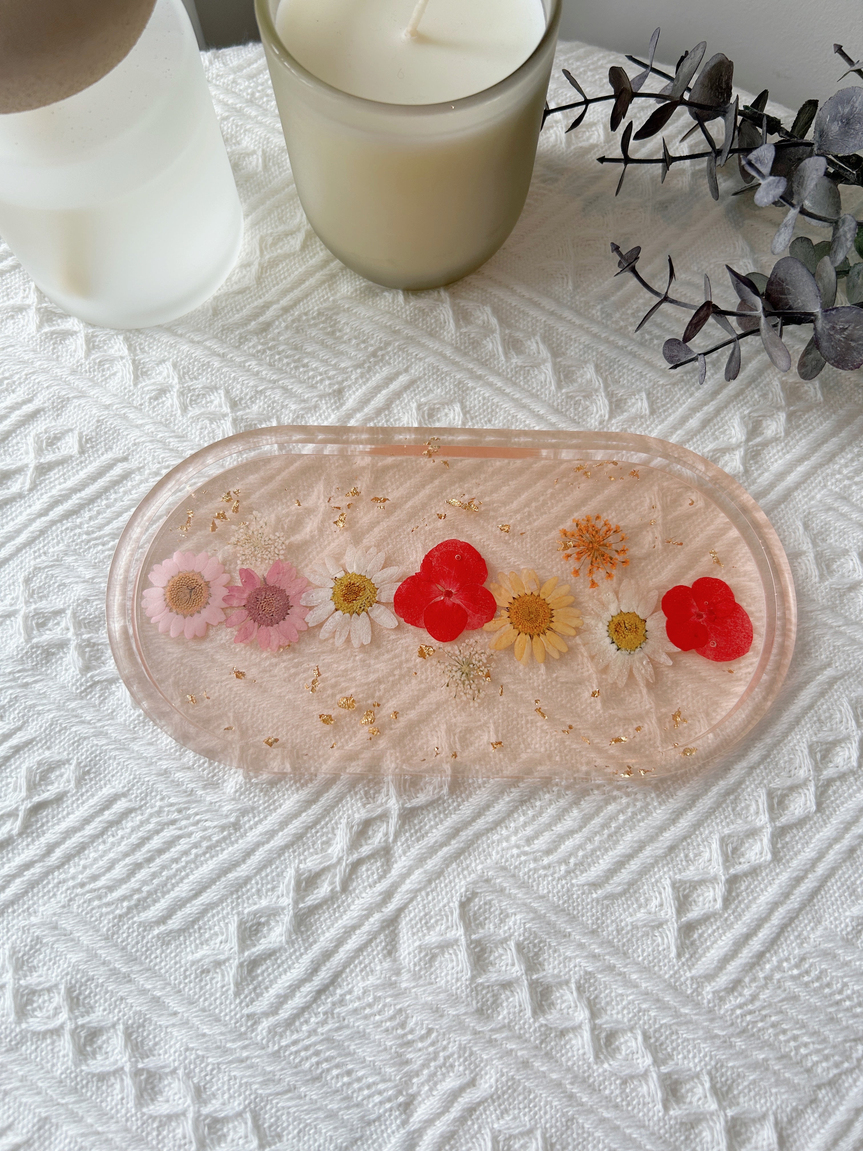 【Floral Fusion】Handmade Resin Trinket Tray (individual)