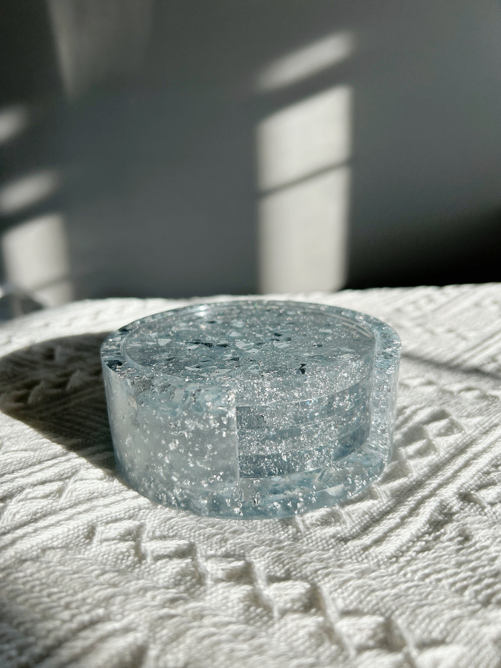 【Crystal Glow】Handmade Resin Coaster Set (set of 5)