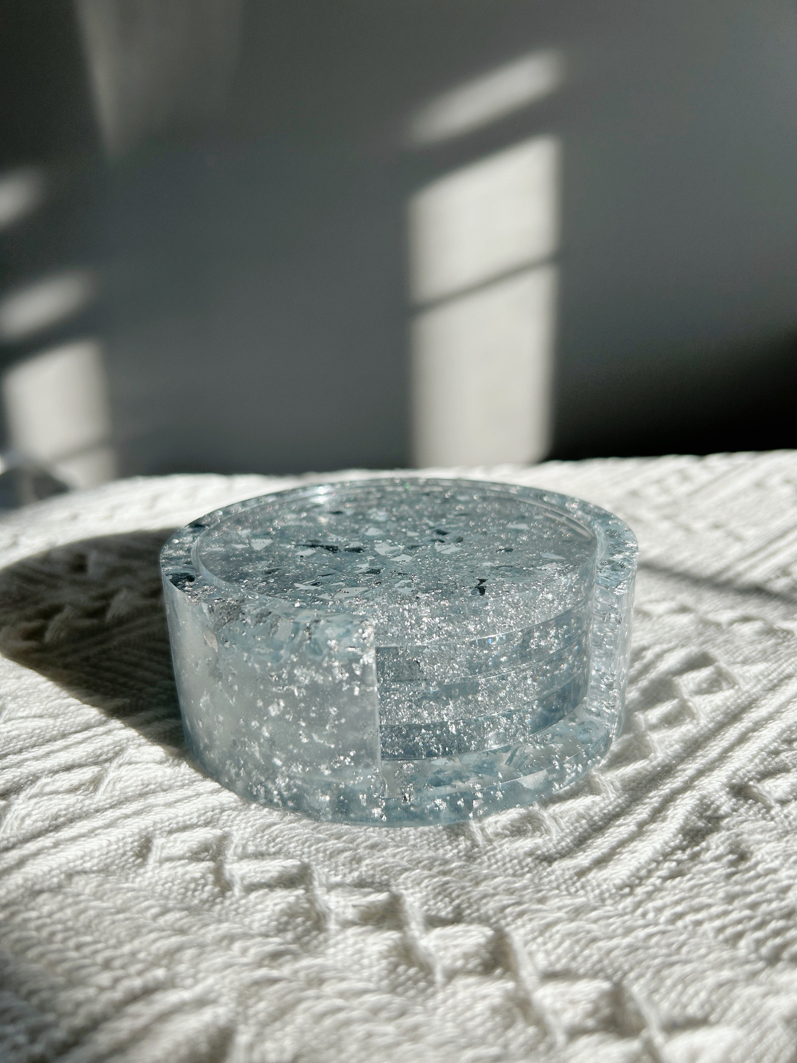 【Crystal Glow】Handmade Resin Coaster Set (set of 5)