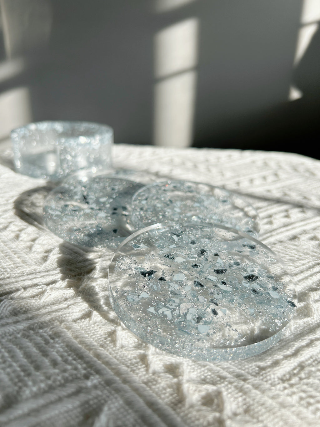 【Crystal Glow】Handmade Resin Coaster Set (set of 5)