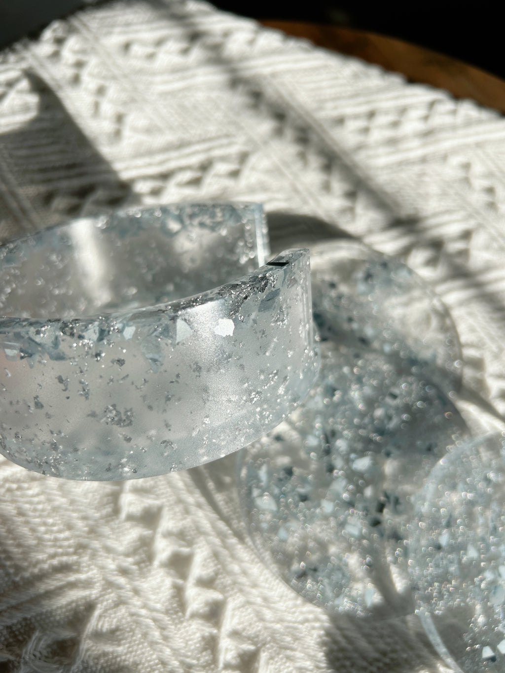 【Crystal Glow】Handmade Resin Coaster Set (set of 5)