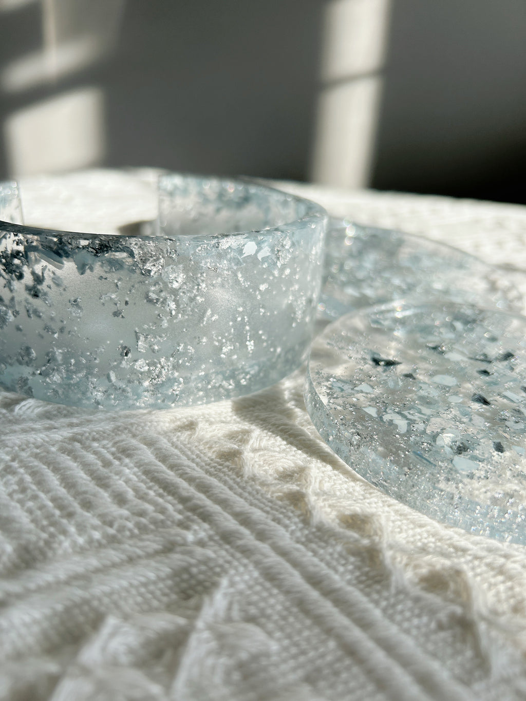 【Crystal Glow】Handmade Resin Coaster Set (set of 5)