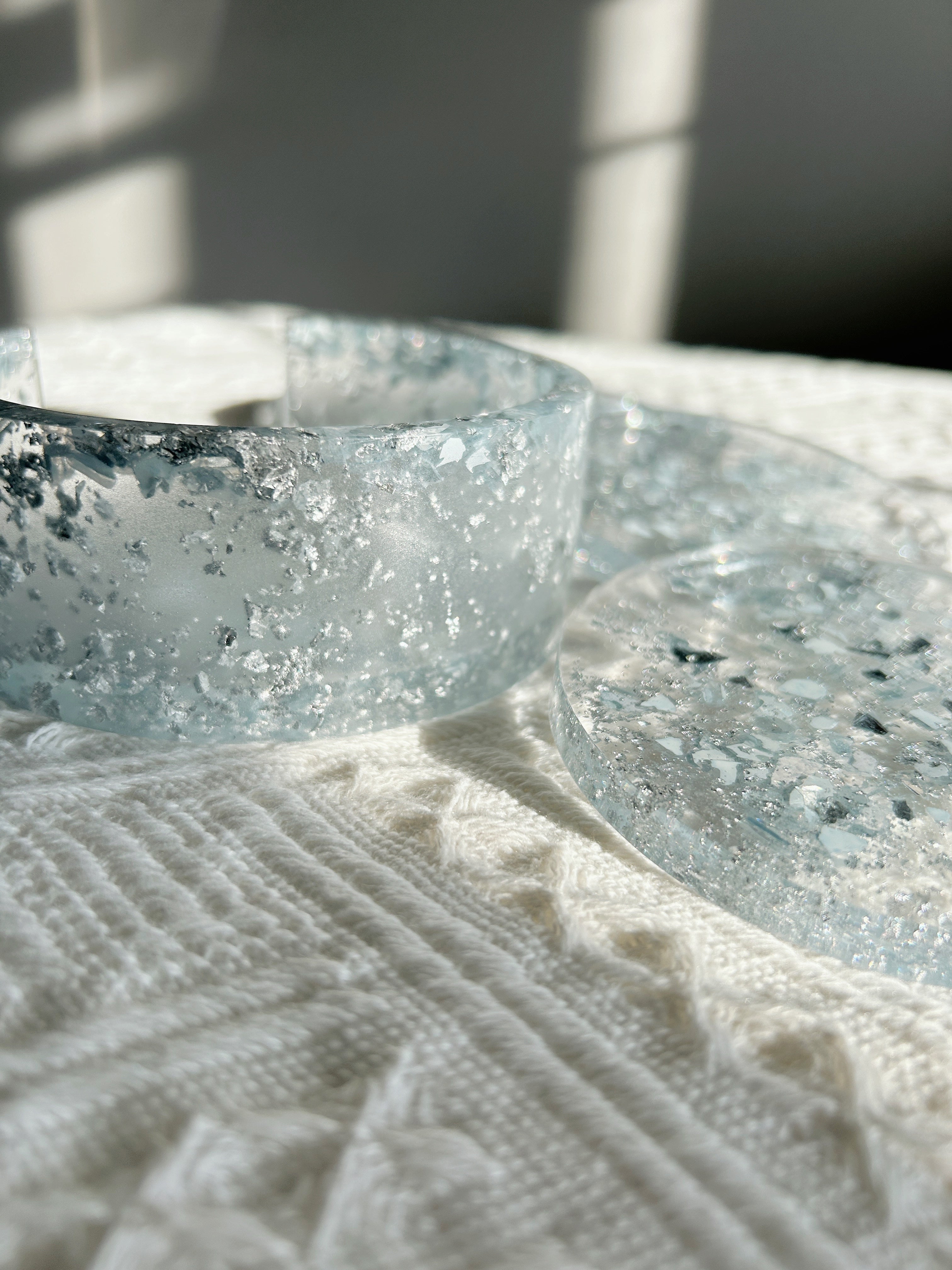 【Crystal Glow】Handmade Resin Coaster Set (set of 5)