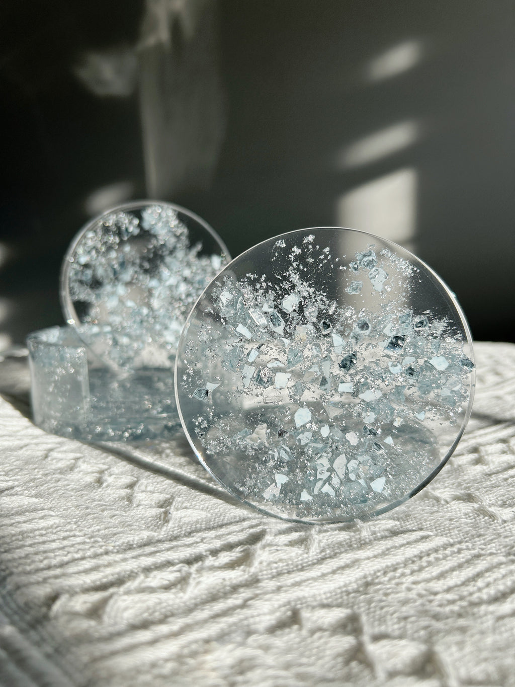 【Crystal Glow】Handmade Resin Coaster Set (set of 5)