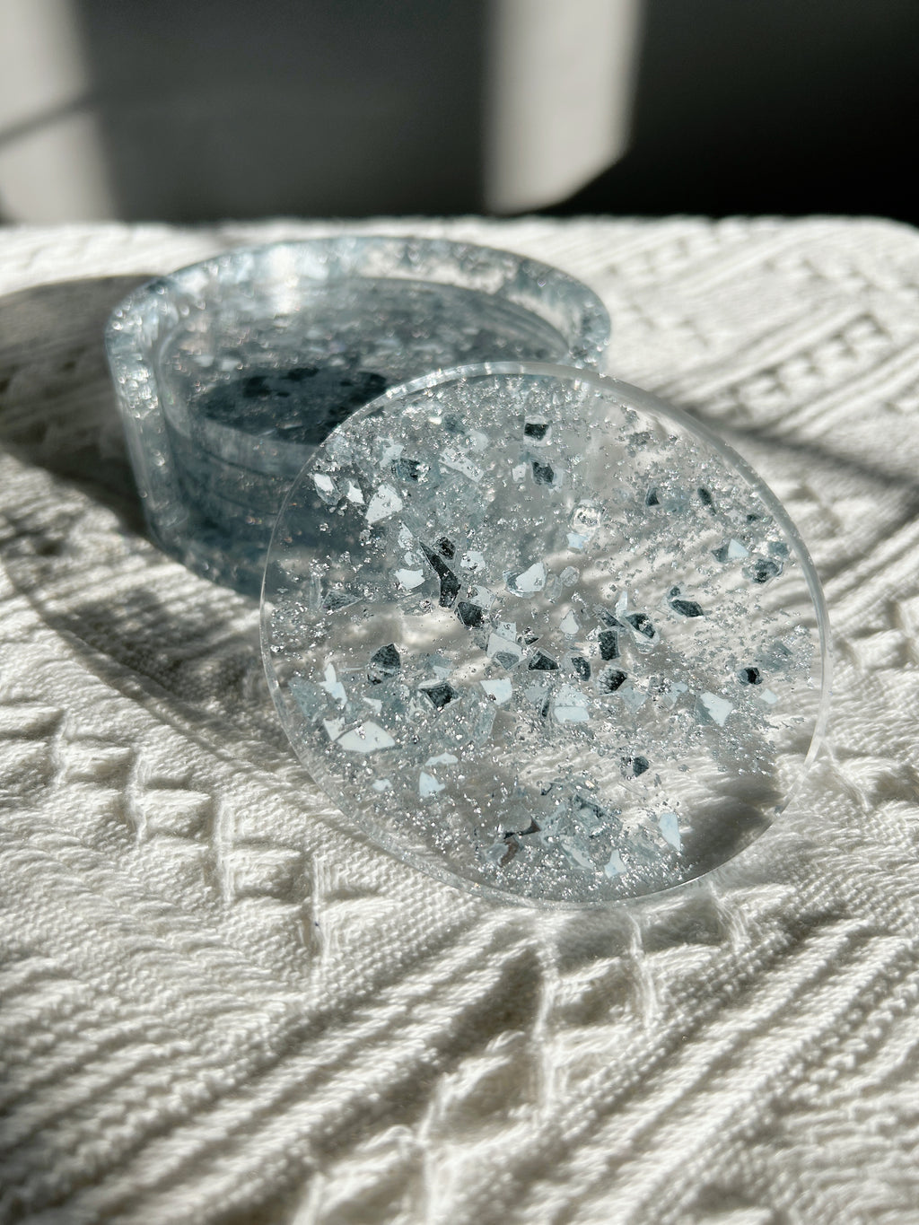 【Crystal Glow】Handmade Resin Coaster Set (set of 5)