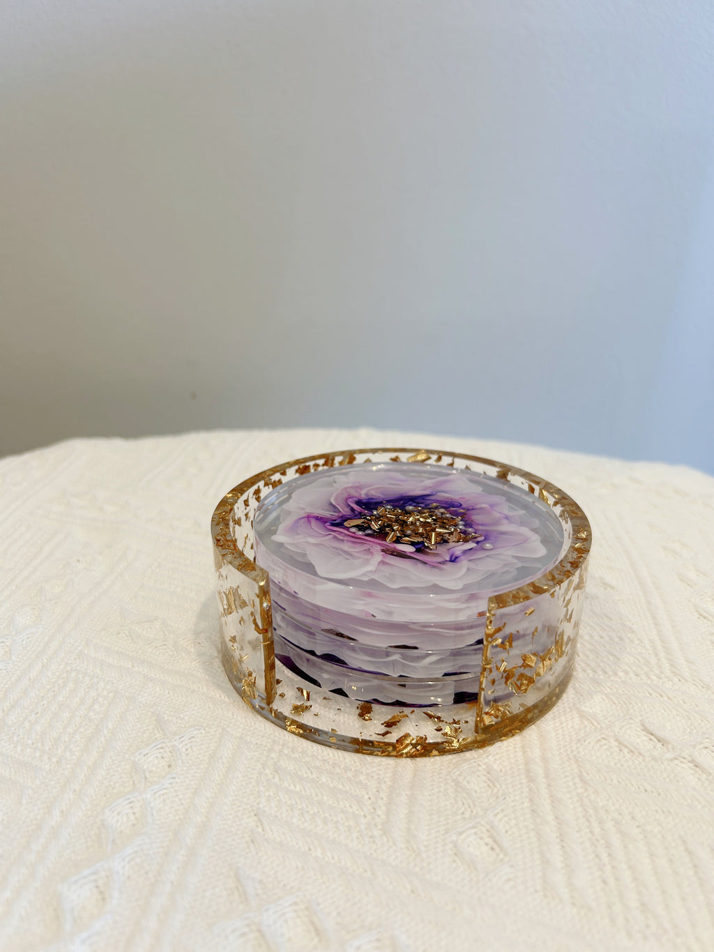 【Blooming Beauty】Handmade Resin Coaster Set (set of 5)