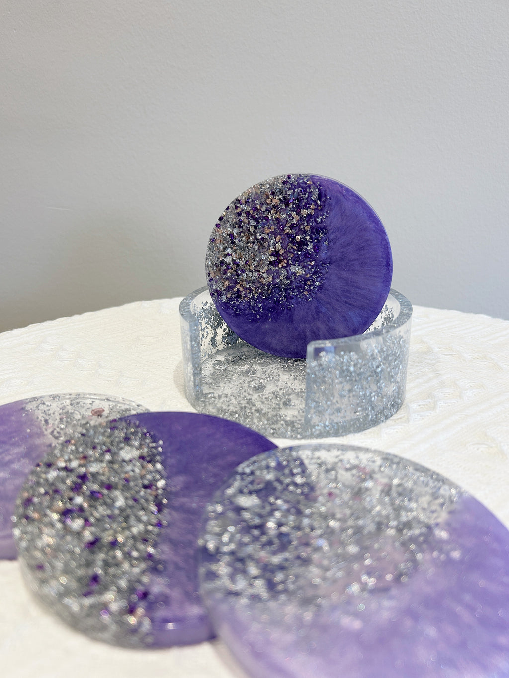 【Pearl Essence】Handmade Resin Coaster Set (set of 5)