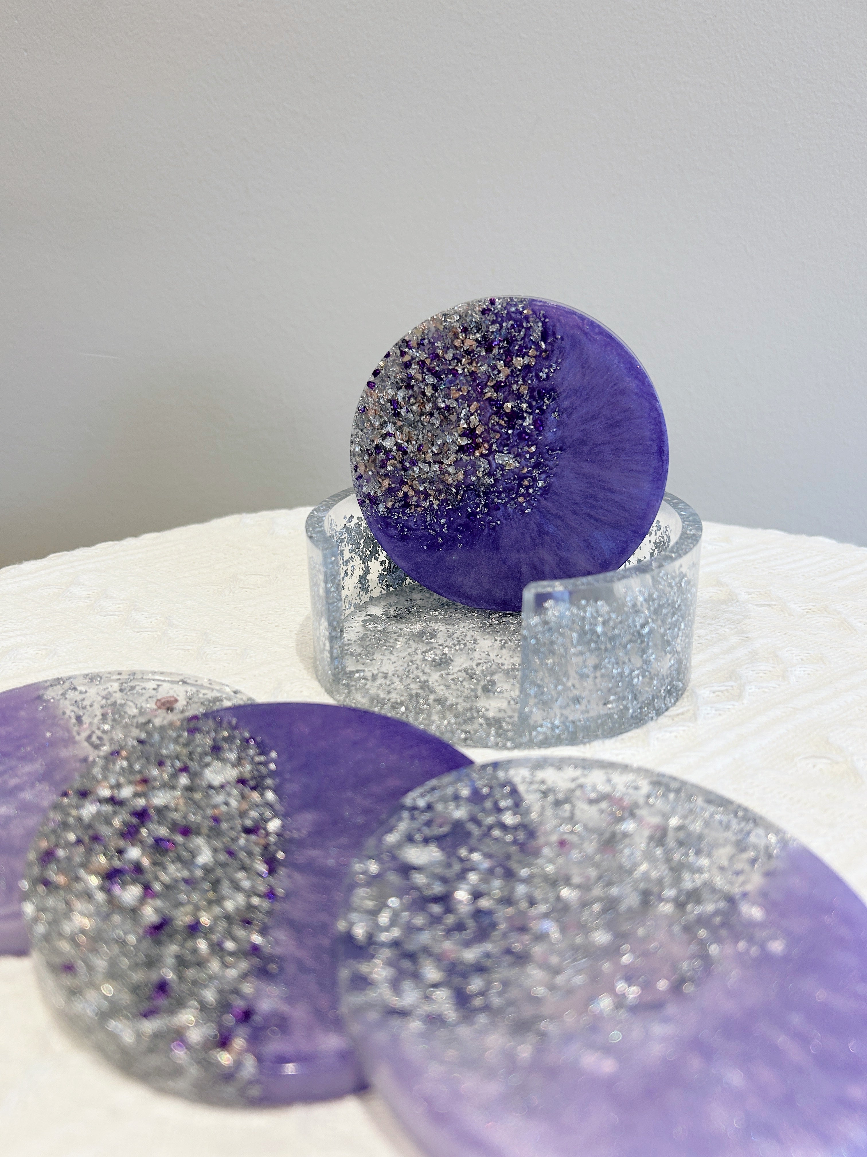 【Pearl Essence】Handmade Resin Coaster Set (set of 5)