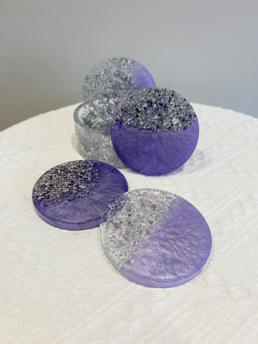 【Pearl Essence】Handmade Resin Coaster Set (set of 5)