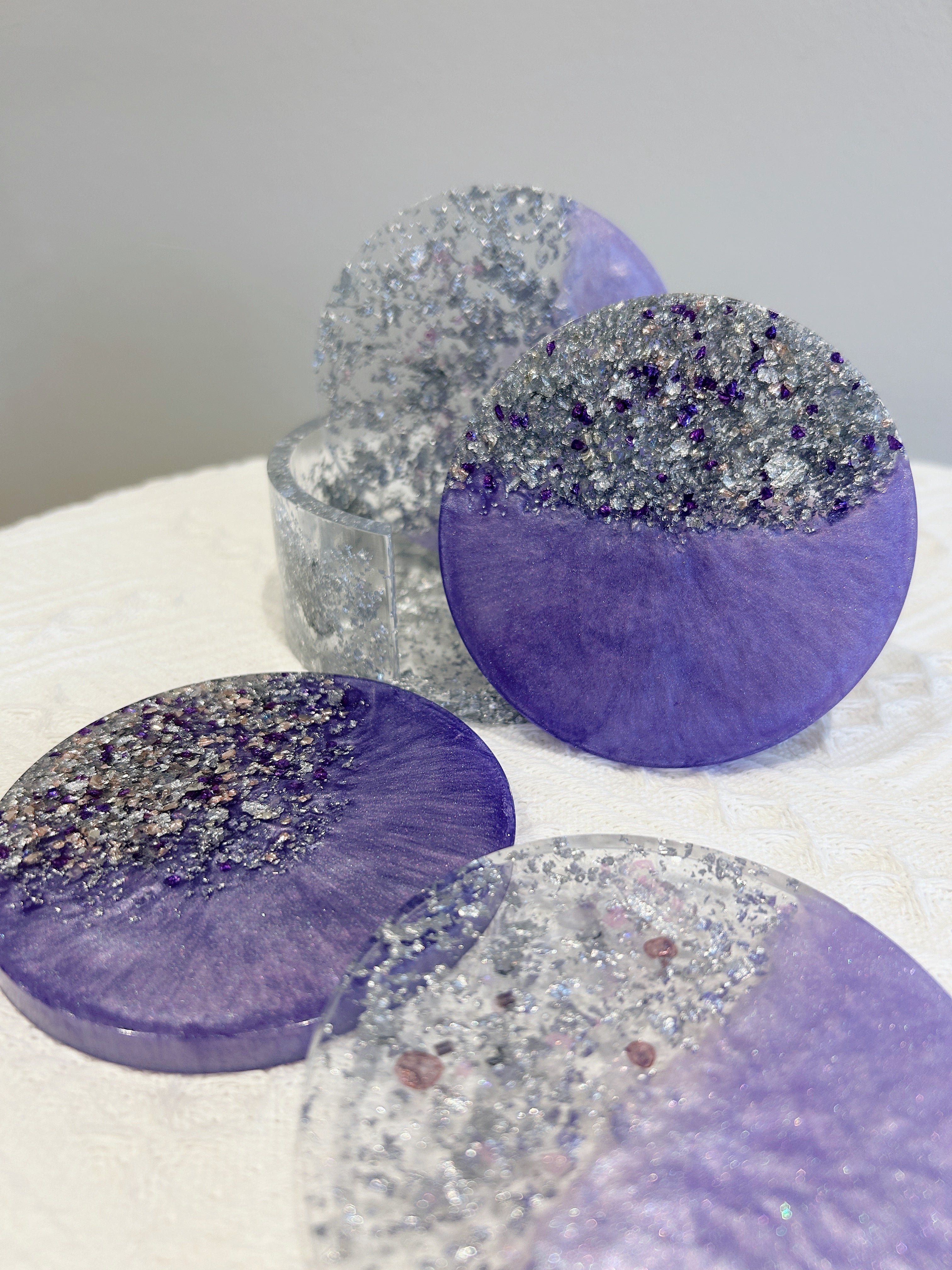 【Pearl Essence】Handmade Resin Coaster Set (set of 5)