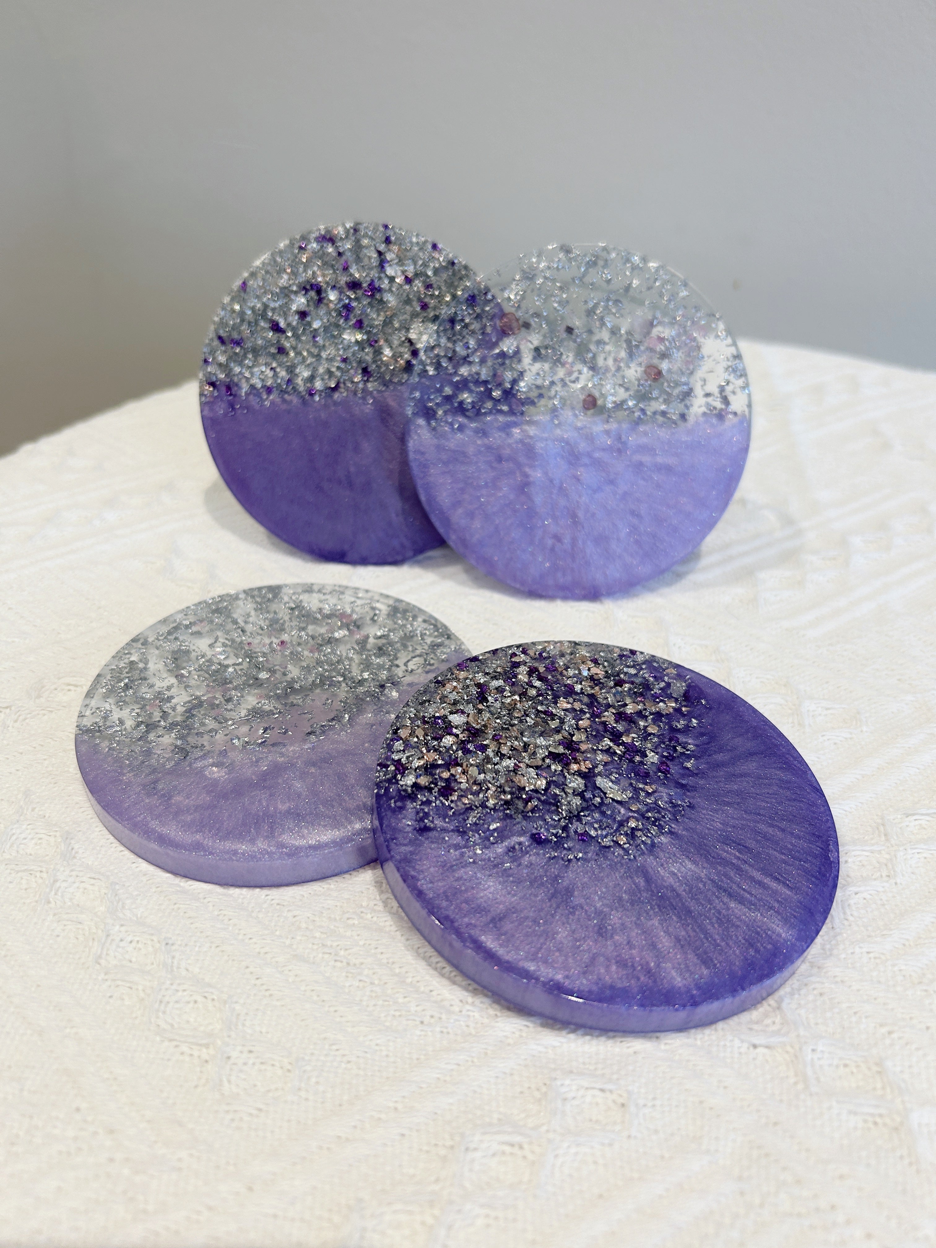 【Pearl Essence】Handmade Resin Coaster Set (set of 5)
