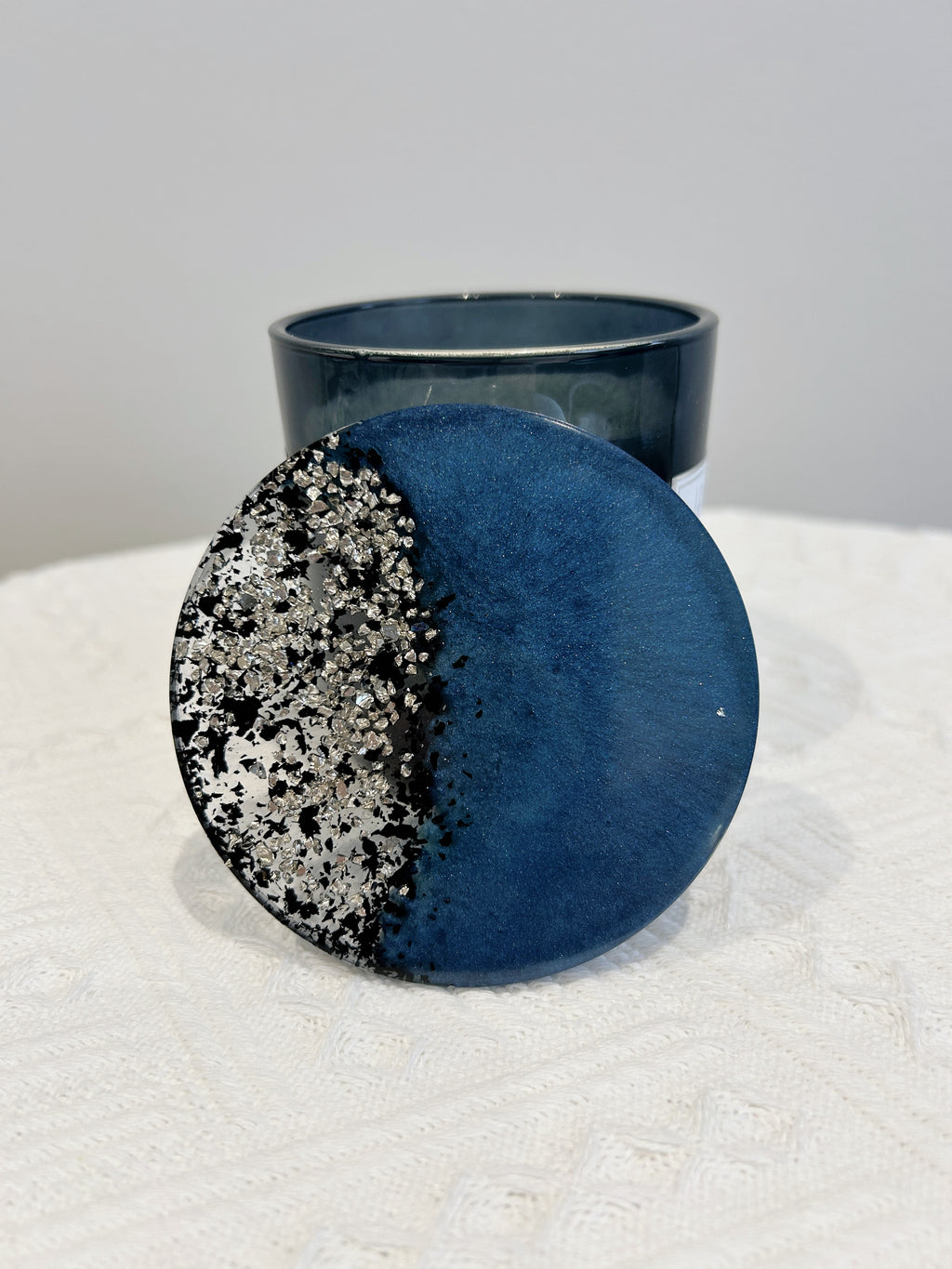 【Crystal Glow】Handmade Resin Coaster & Trinket Tray (3-piece set)