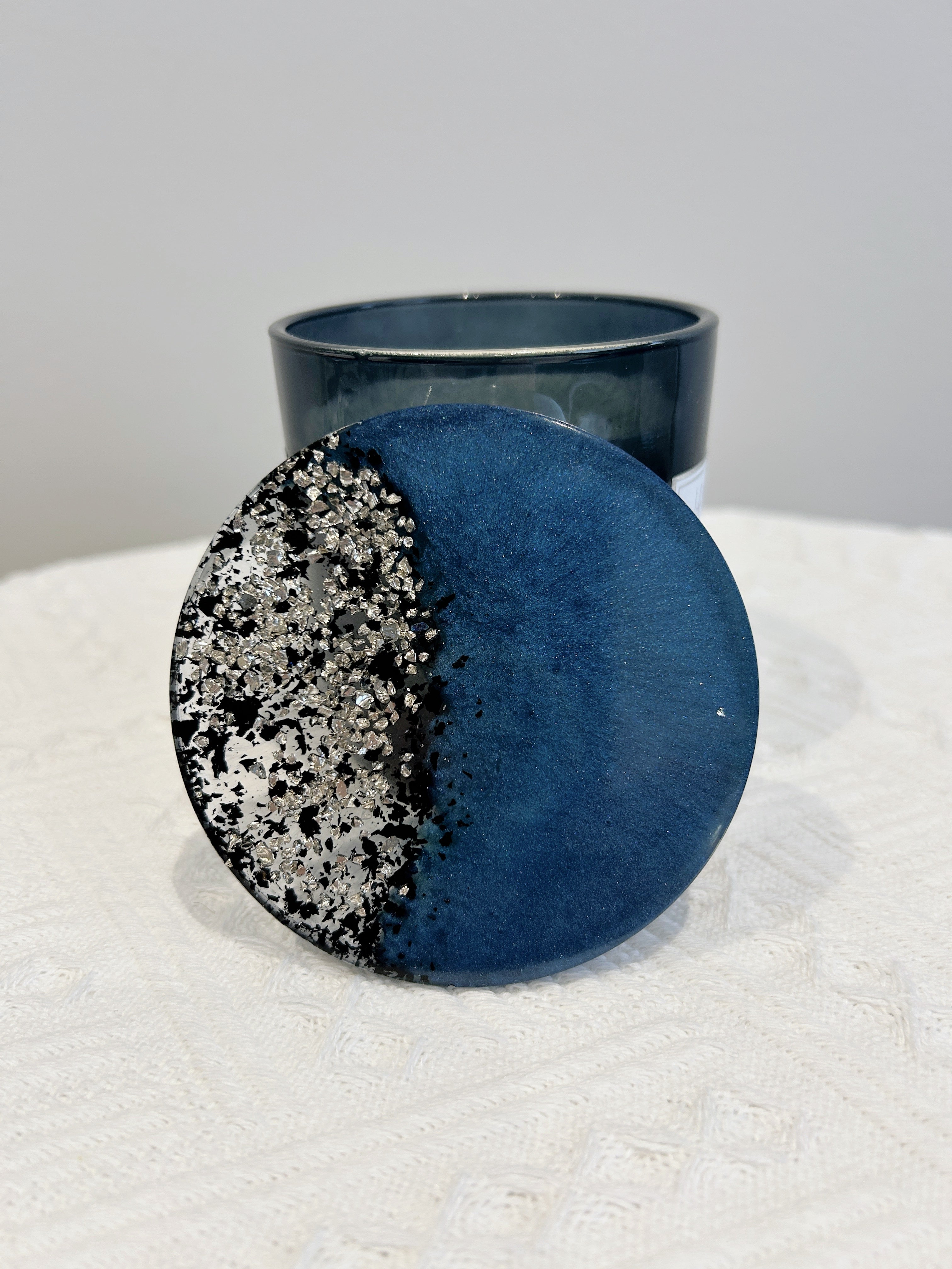 【Crystal Glow】Handmade Resin Coaster & Trinket Tray (3-piece set)
