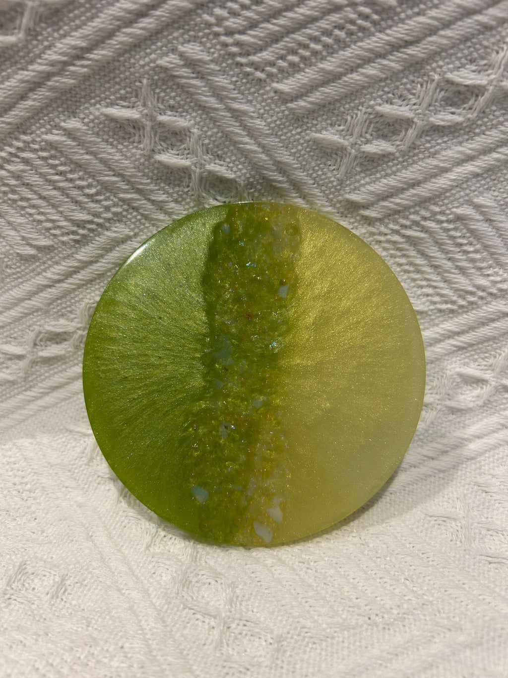 【Crystal Glow】Handmade Resin Coaster & Trinket Tray (2-piece set)