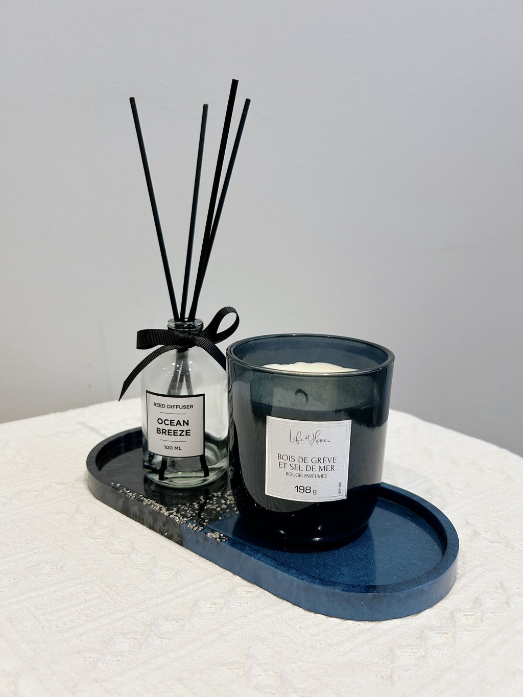 【Crystal Glow】Handmade Resin Coaster & Trinket Tray (3-piece set)