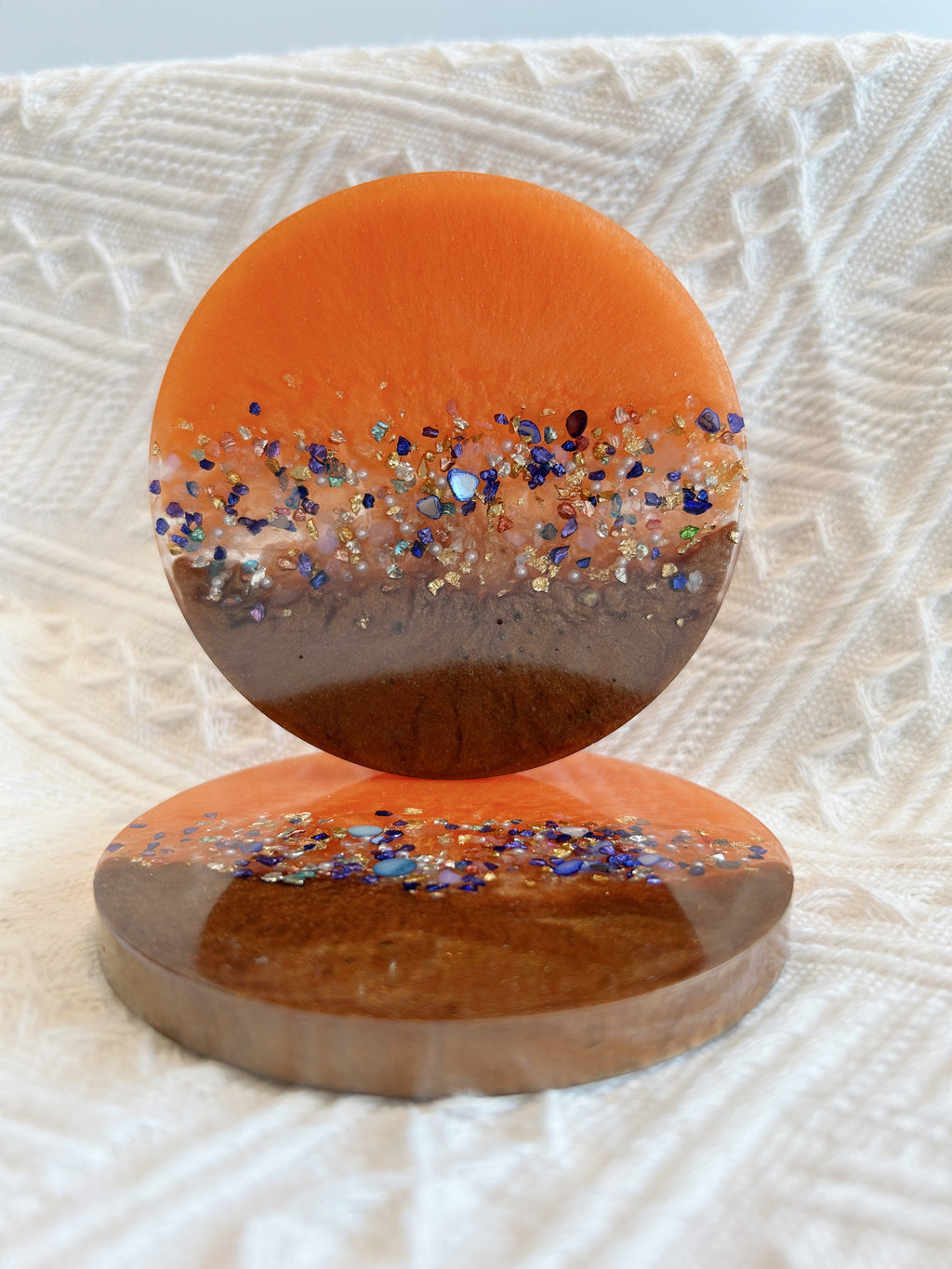 【Crystal Glow】Handmade Resin Coasters (pair)