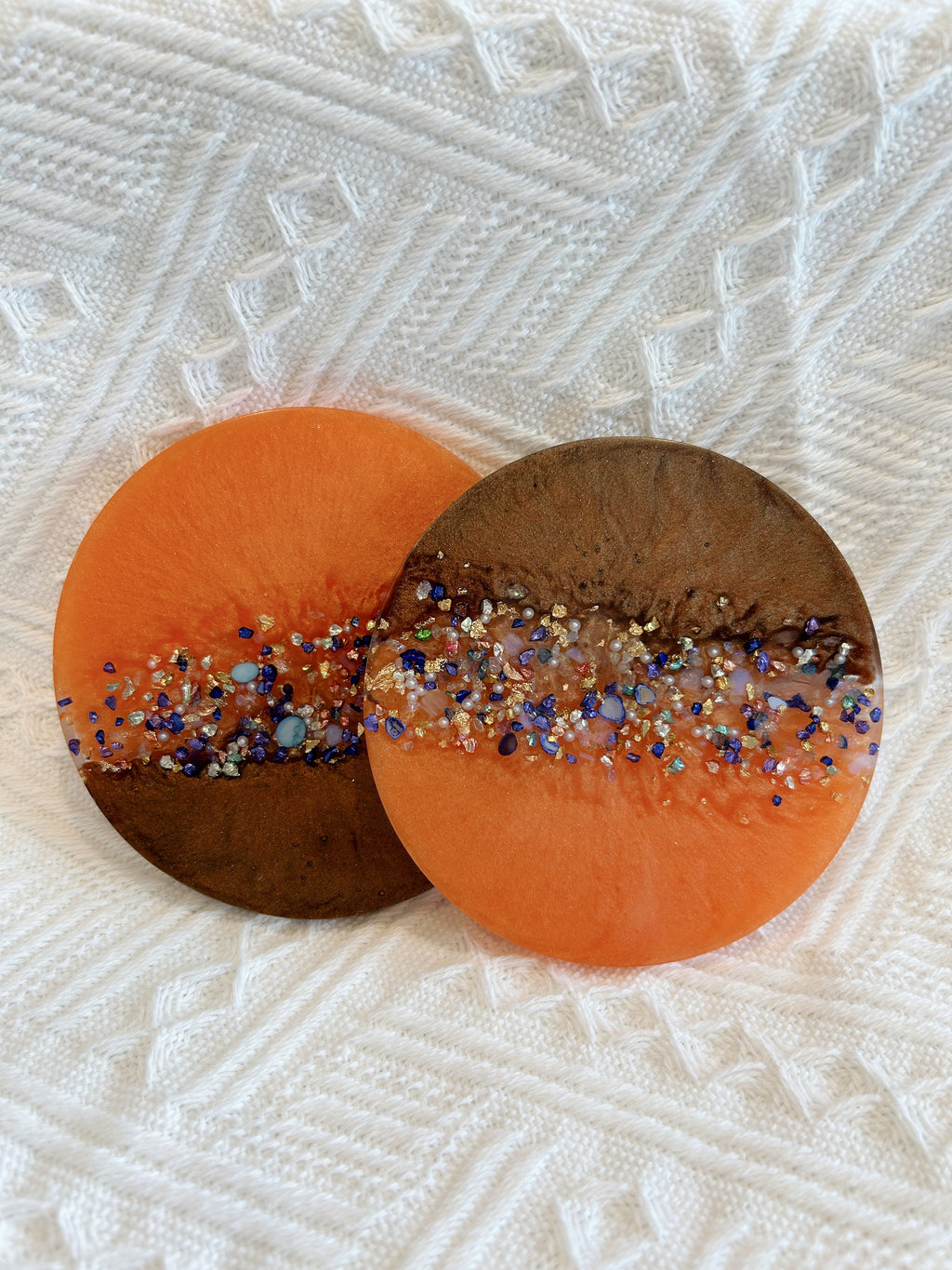 【Crystal Glow】Handmade Resin Coasters (pair)