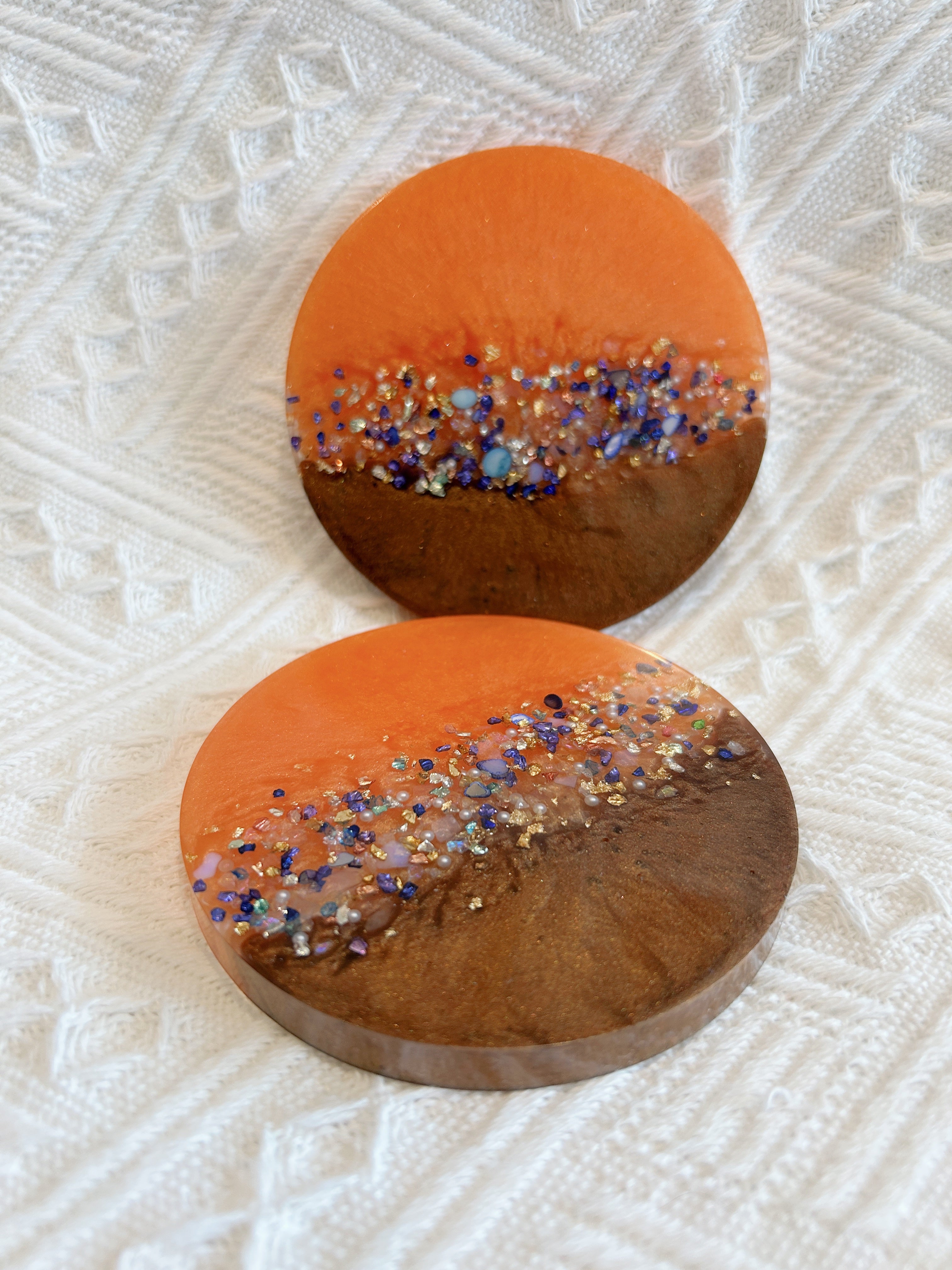 【Crystal Glow】Handmade Resin Coasters (pair)