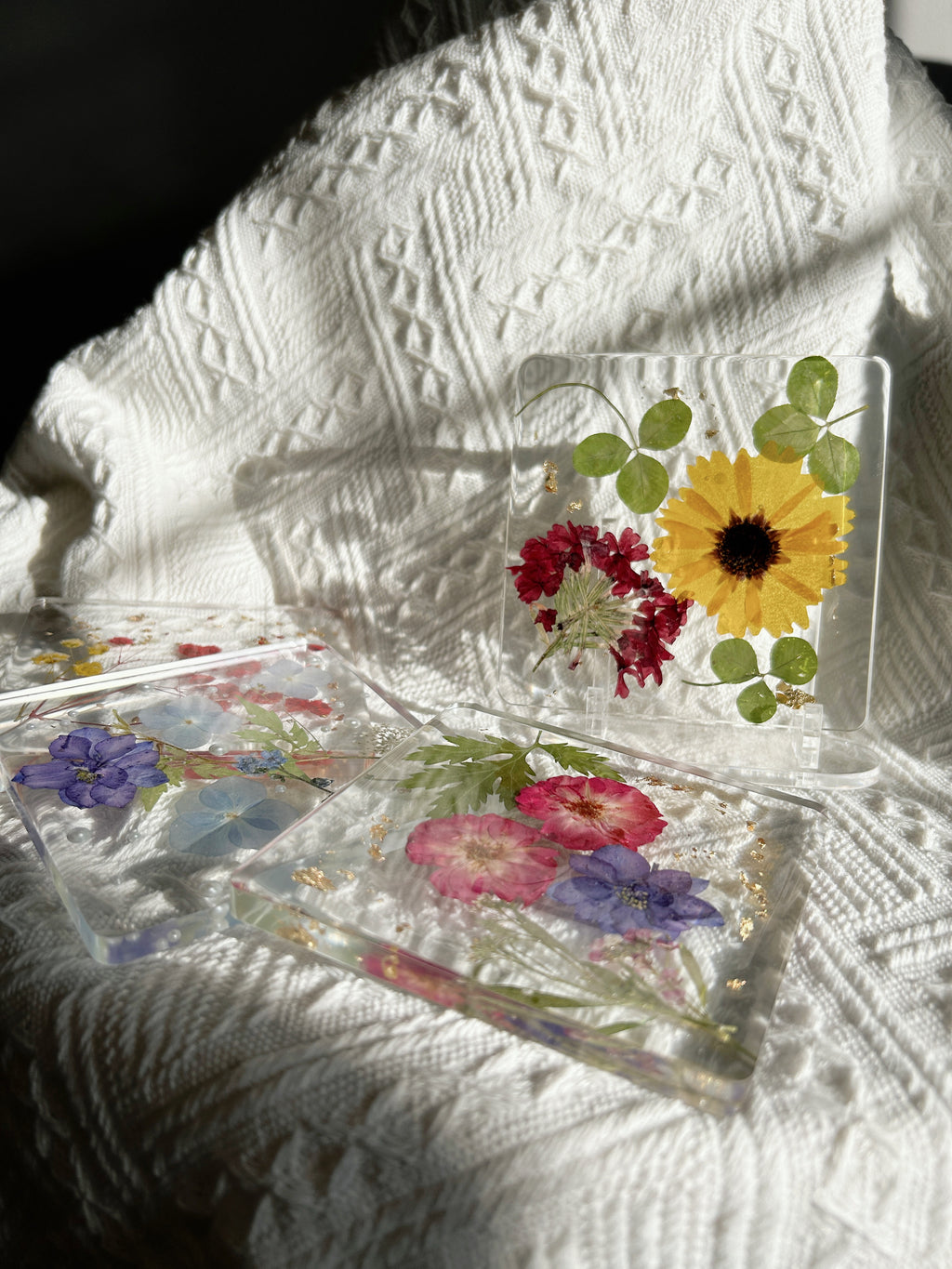 【Floral Fusion】Handmade Resin Coaster with Dried Pressed Flowers (individual)