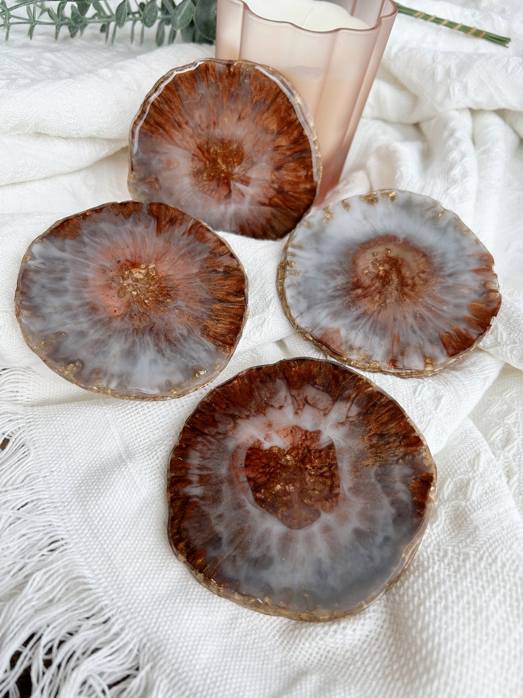 【Geode Luxe】Handmade Resin Coasters (set of 4)