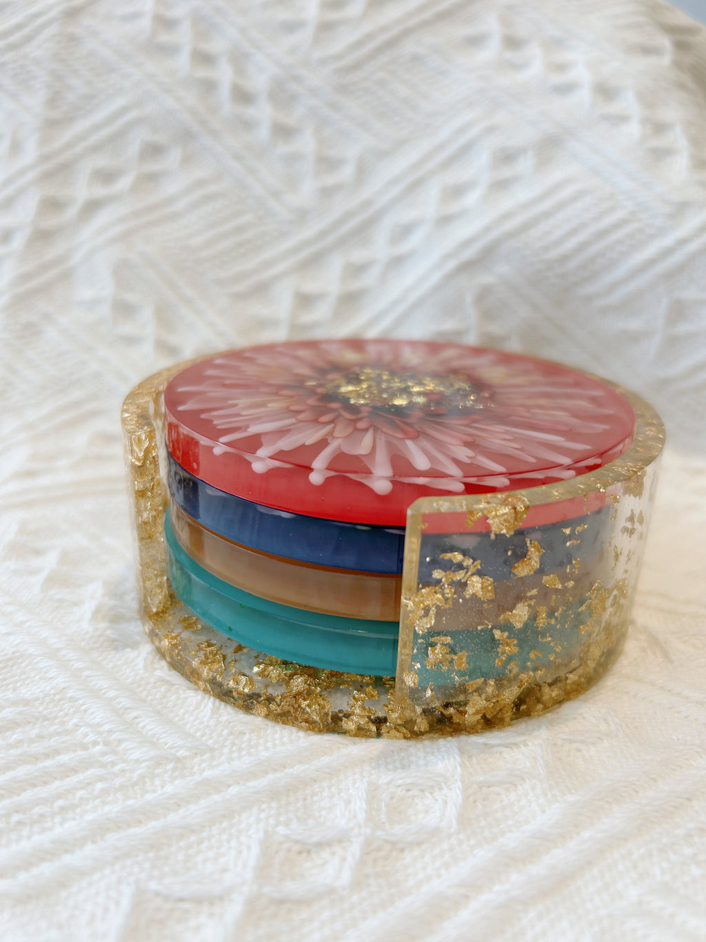 【Blooming Beauty】Handmade Resin Coaster Set (set of 5)