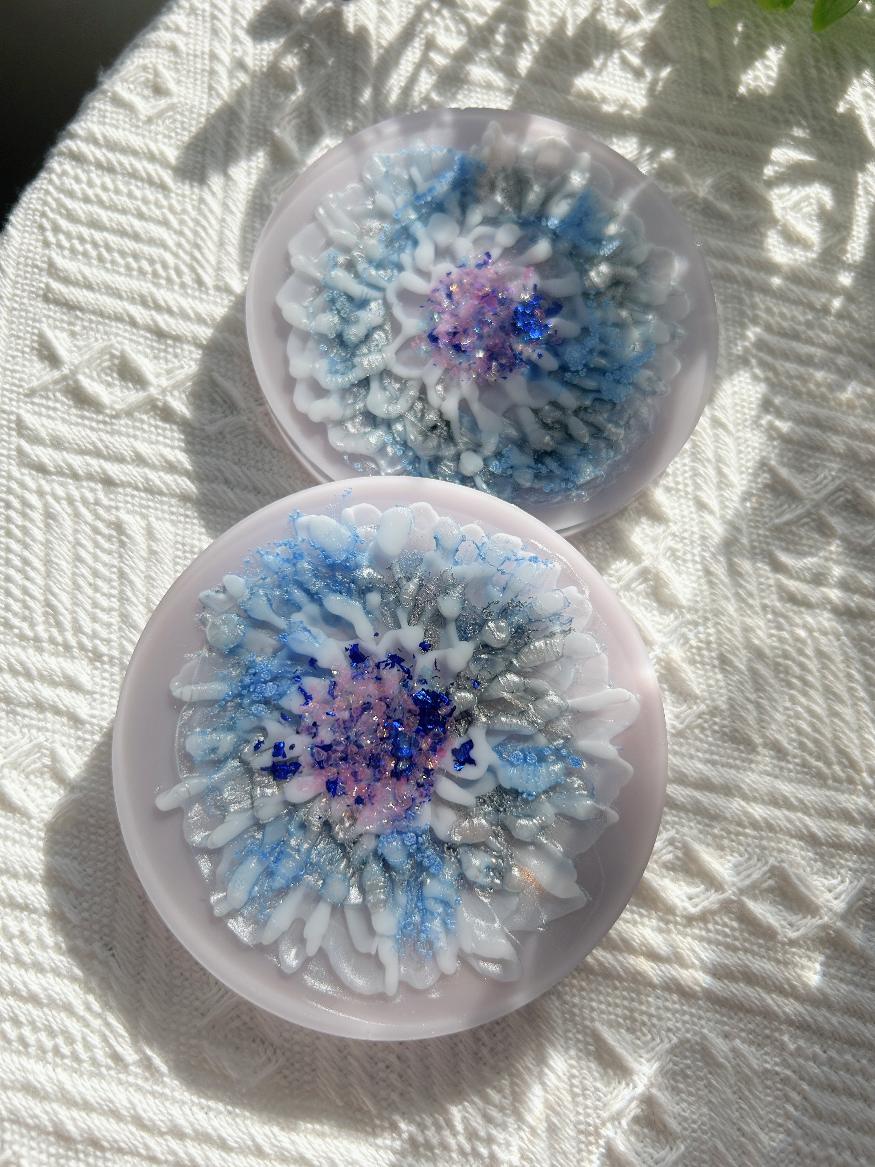 【Blooming Beauty】Handmade Resin Coasters (pair)