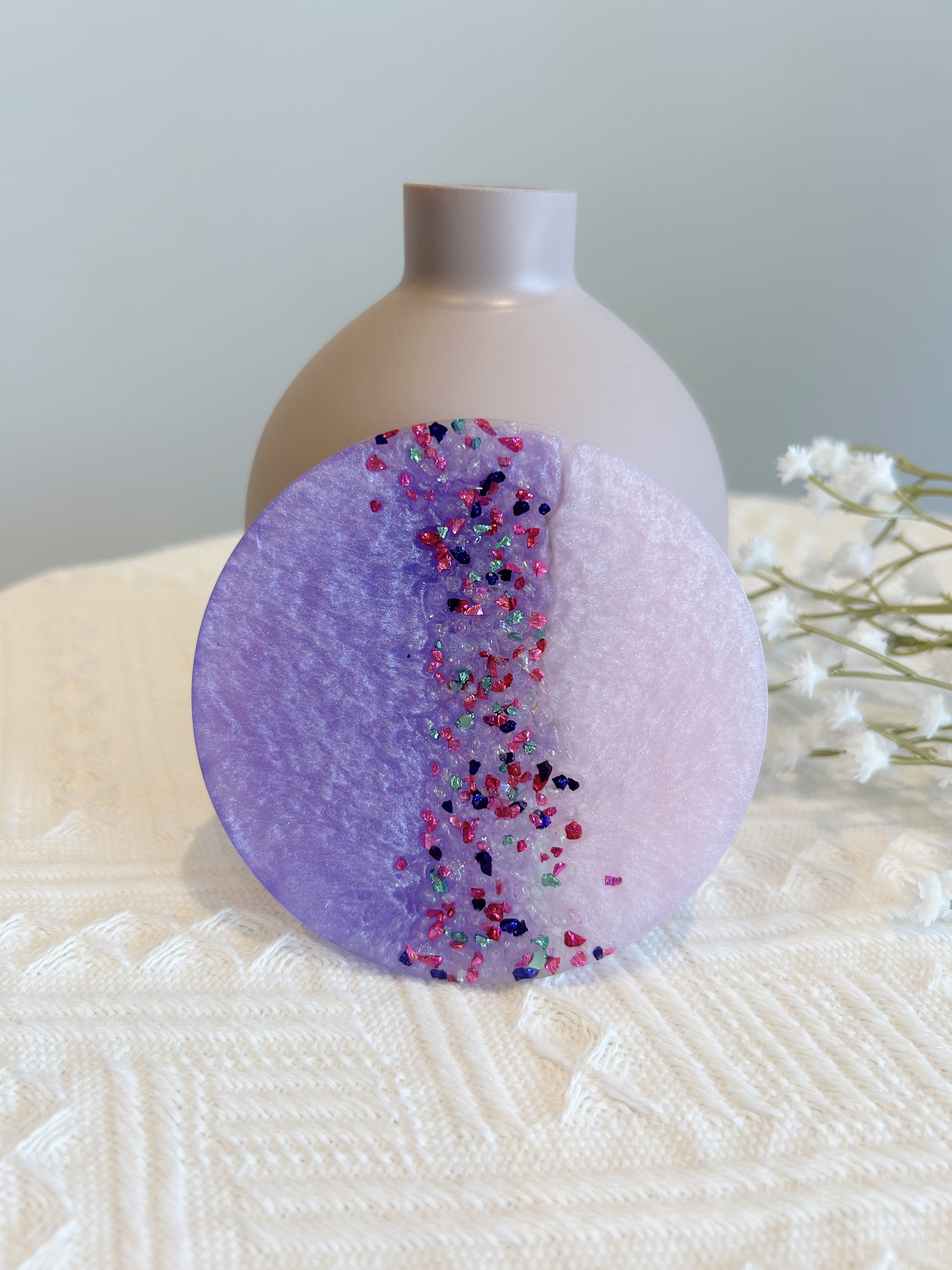 【Crystal Glow】Handmade Resin Coasters (pair)