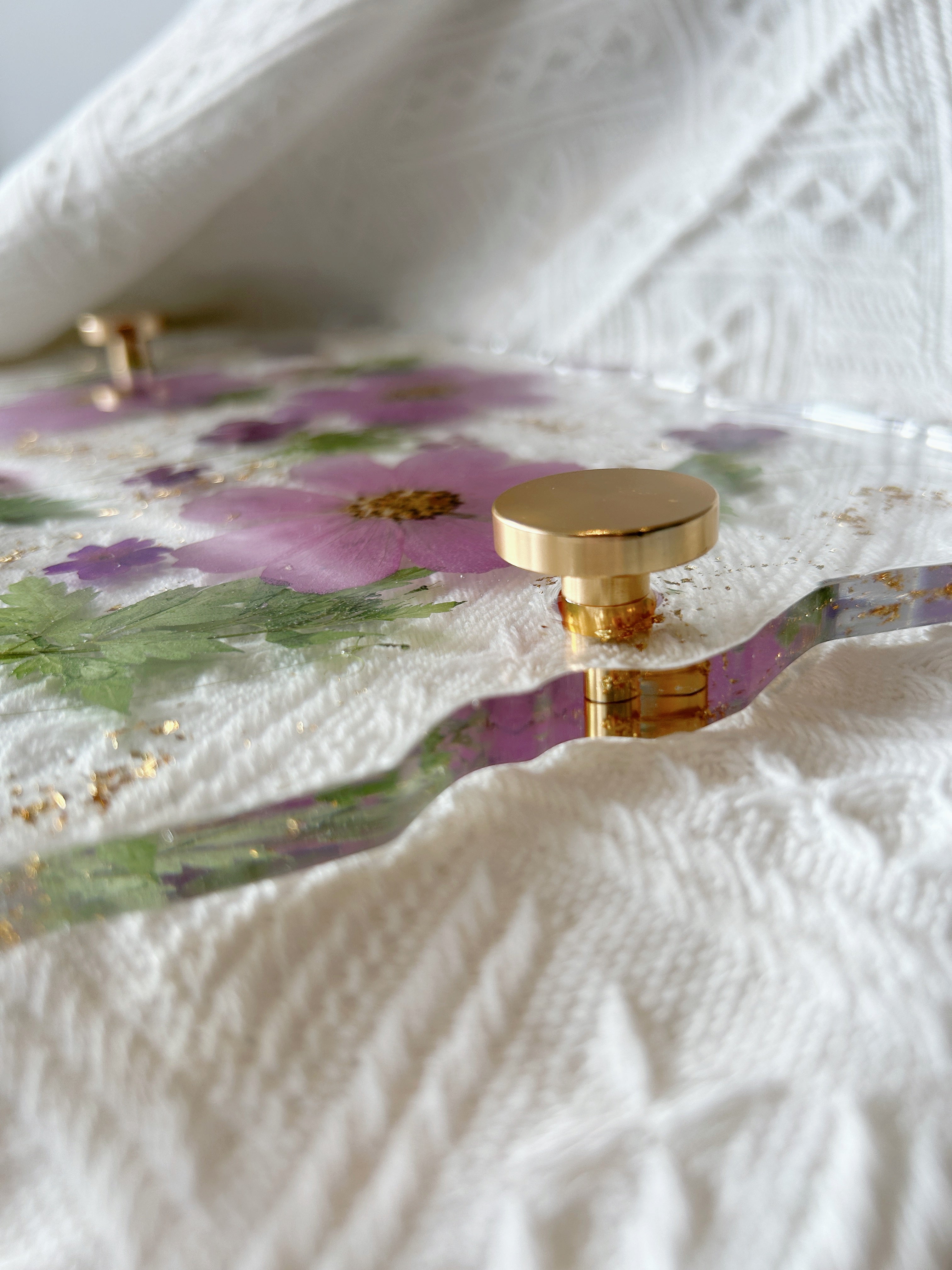 【Floral Fusion】Handmade Resin Serving Tray