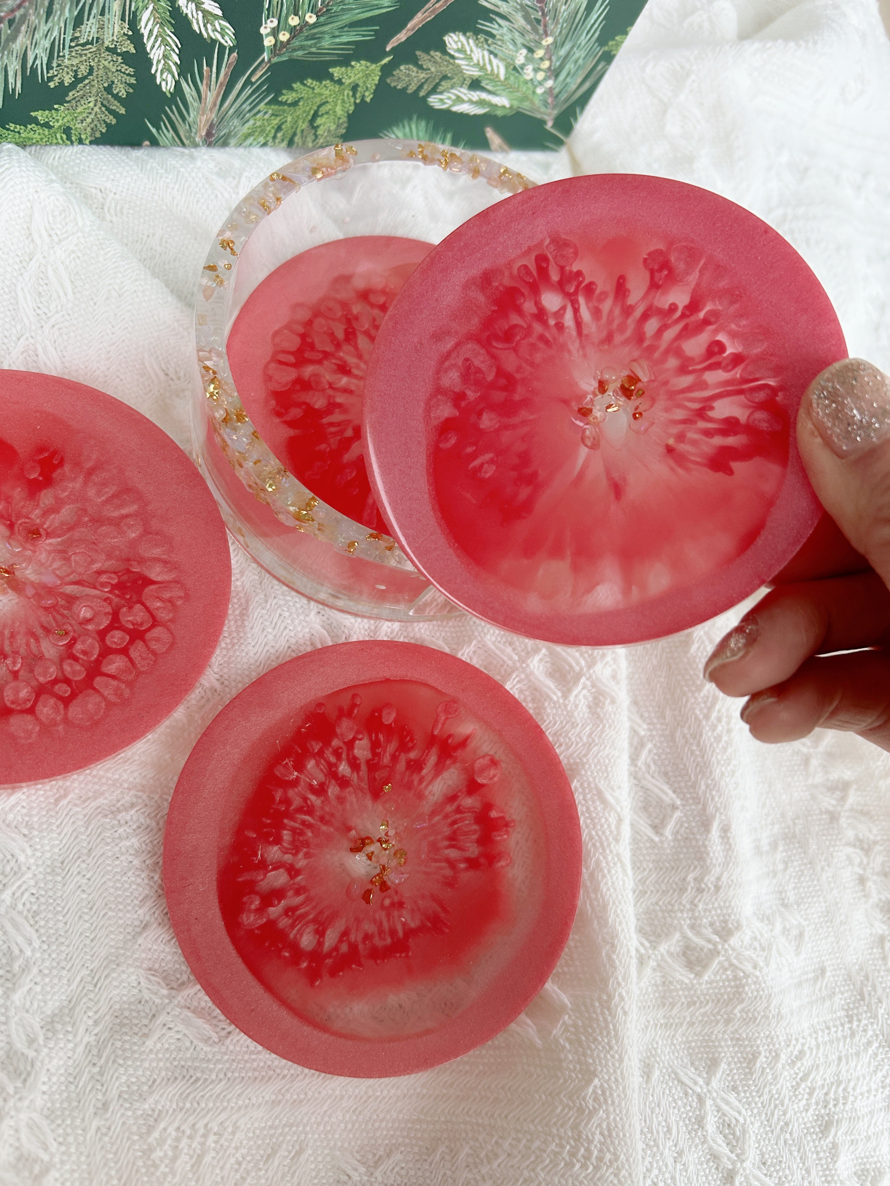 【Geode Luxe】Handmade Resin Coaster Set (set of 5)