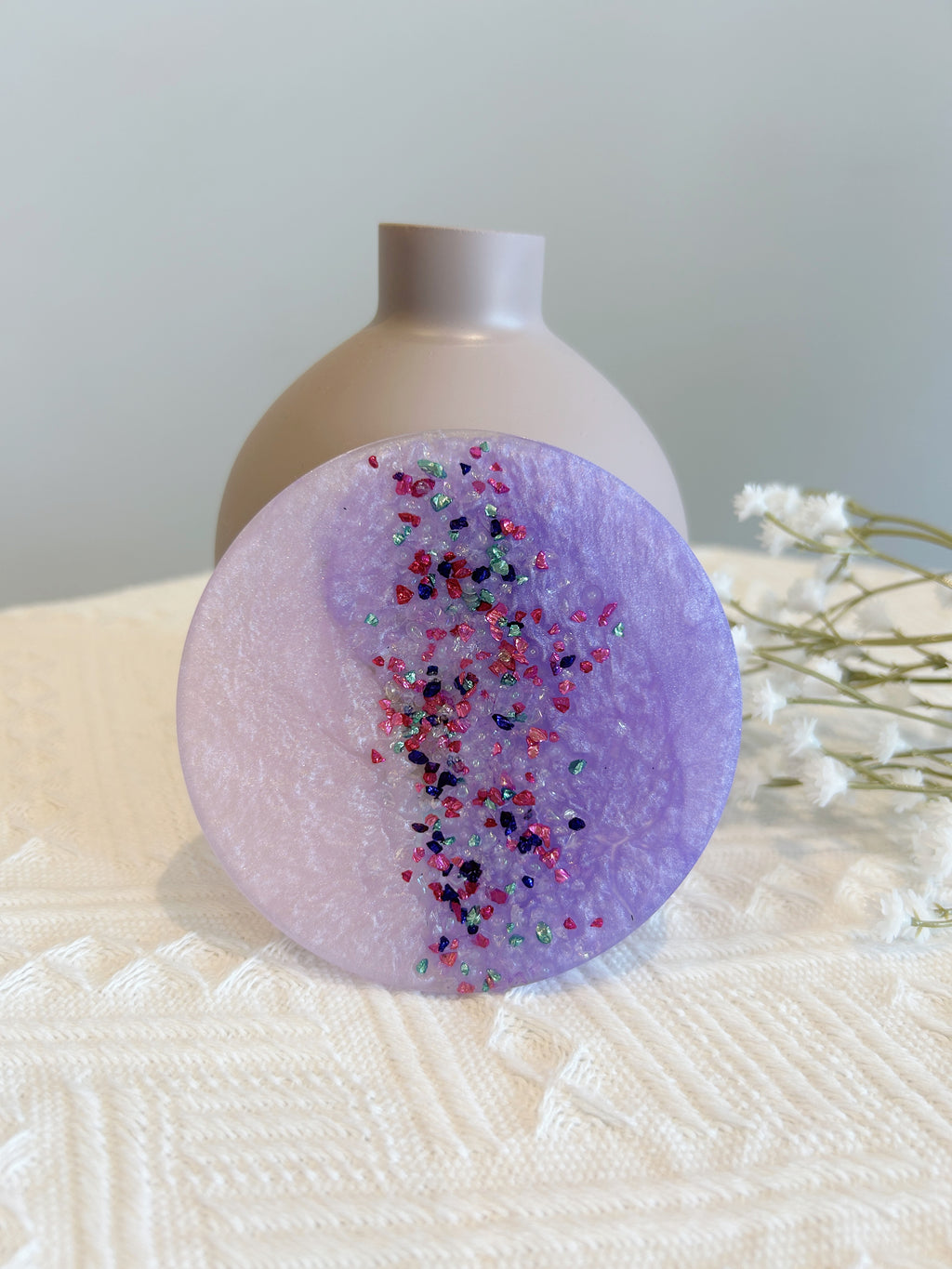 【Crystal Glow】Handmade Resin Coasters (pair)