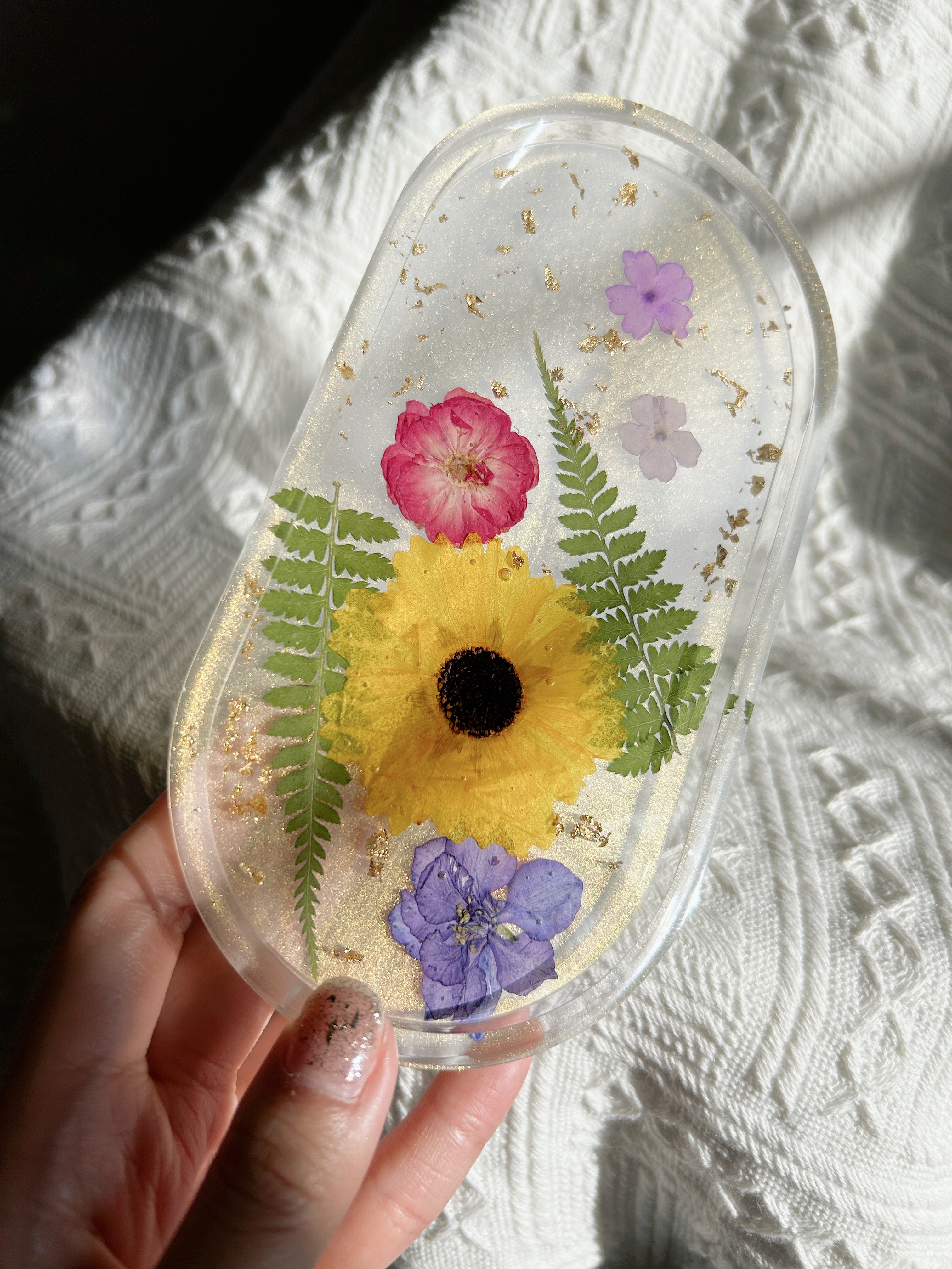 【Floral Fusion】Handmade Resin Trinket Tray (individual)