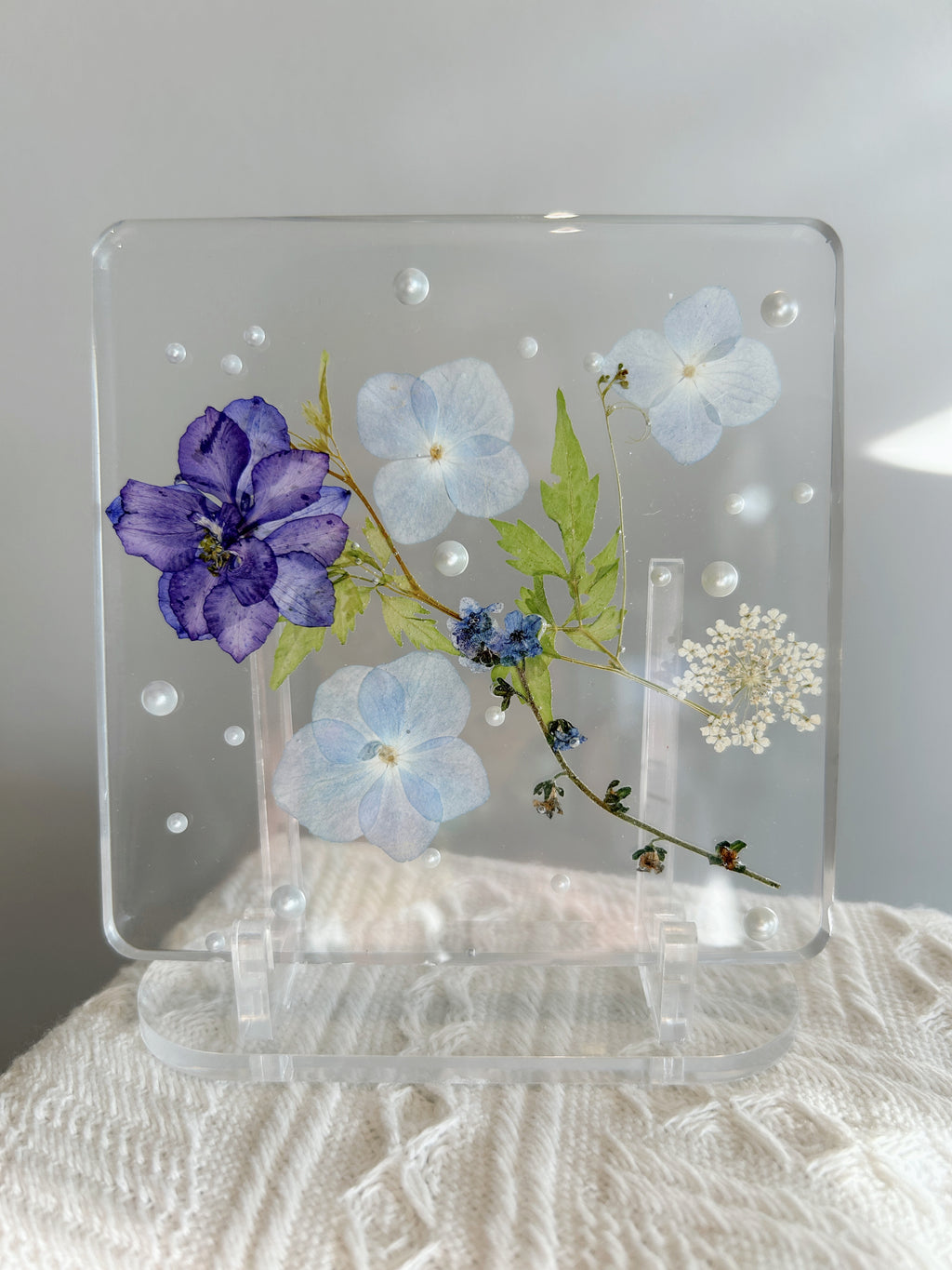 【Floral Fusion】Handmade Resin Coaster with Dried Pressed Flowers (individual)