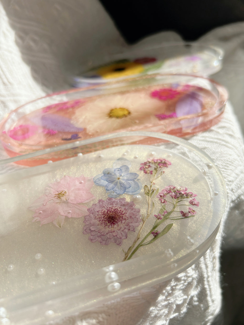 【Floral Fusion】Handmade Resin Trinket Tray (individual)