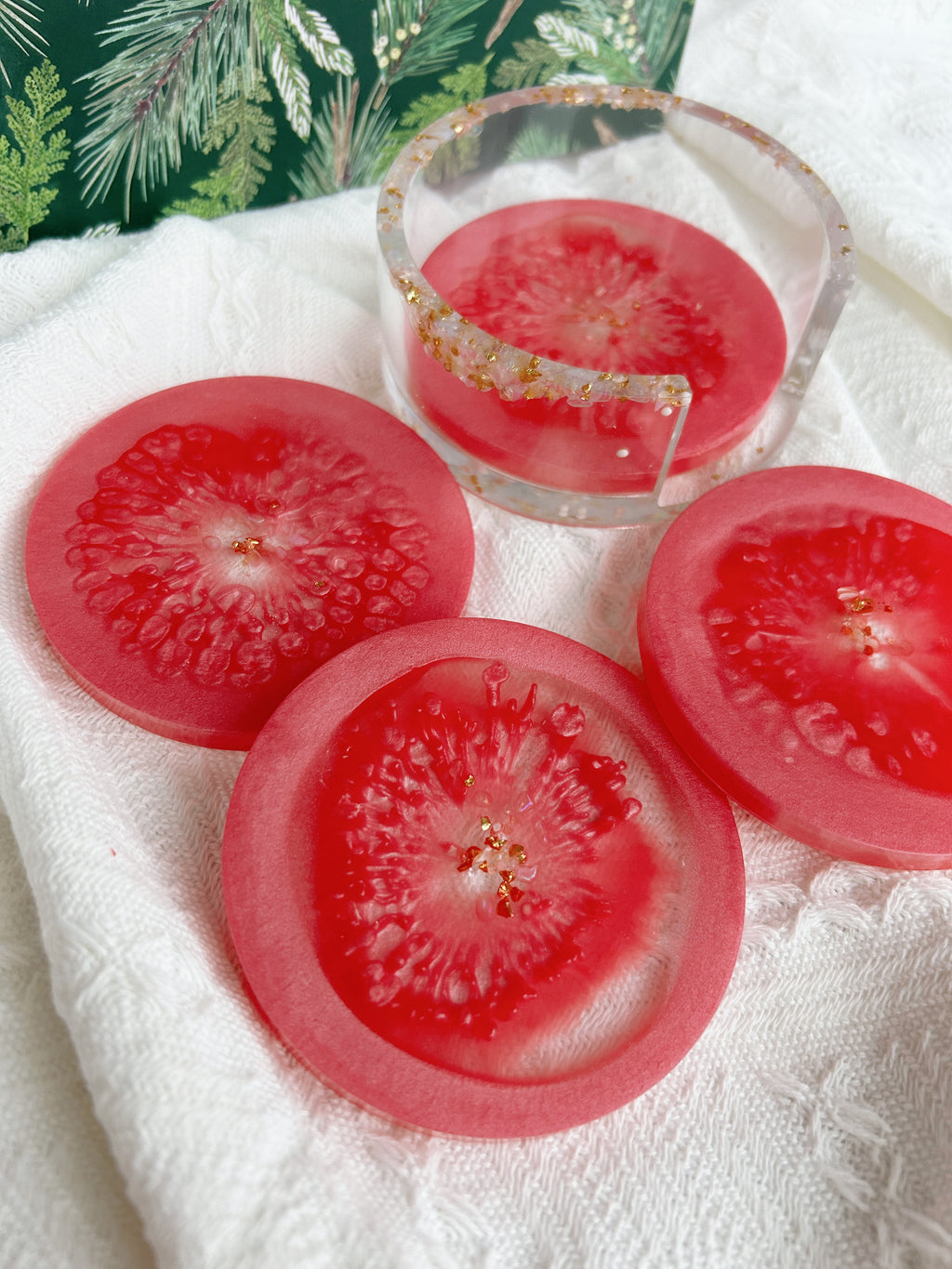【Geode Luxe】Handmade Resin Coaster Set (set of 5)