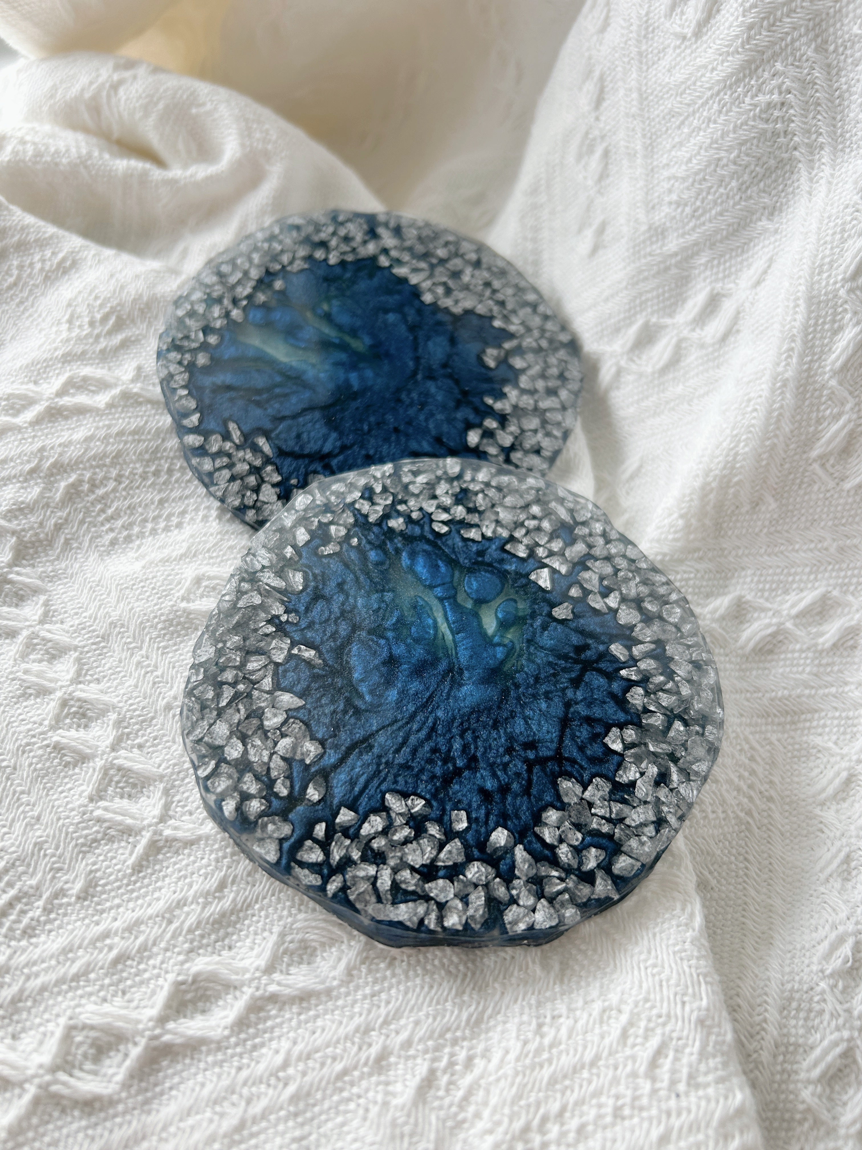【Geode Luxe】Handmade Resin Coasters (pair)