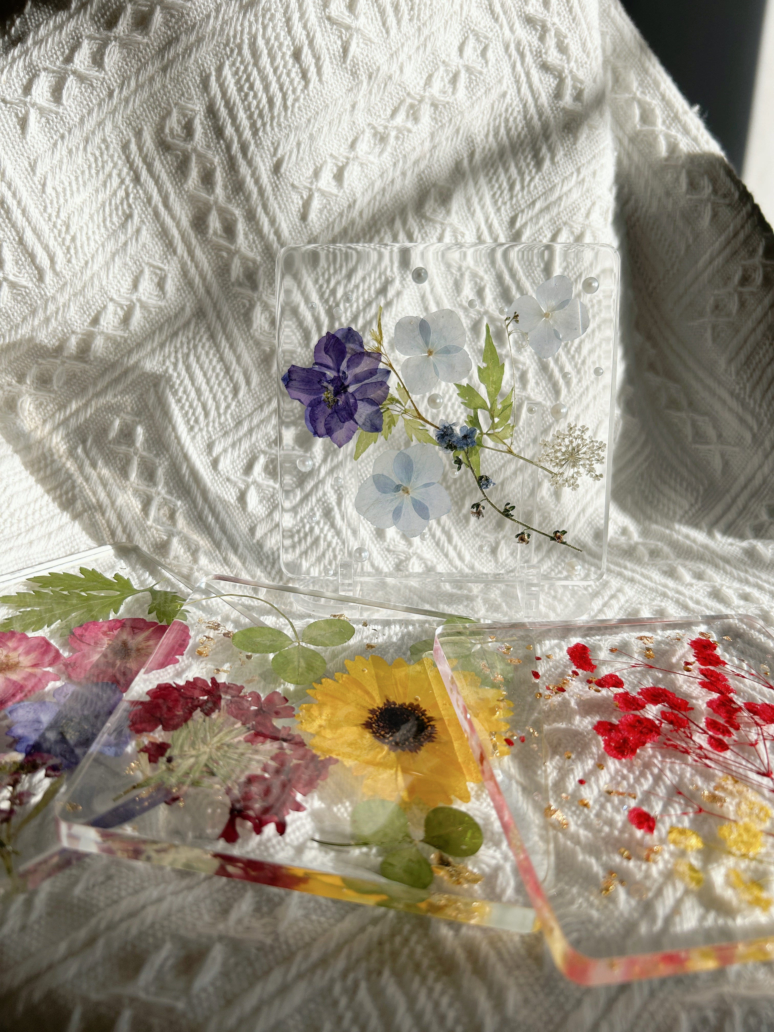 【Floral Fusion】Handmade Resin Coaster with Dried Pressed Flowers (individual)