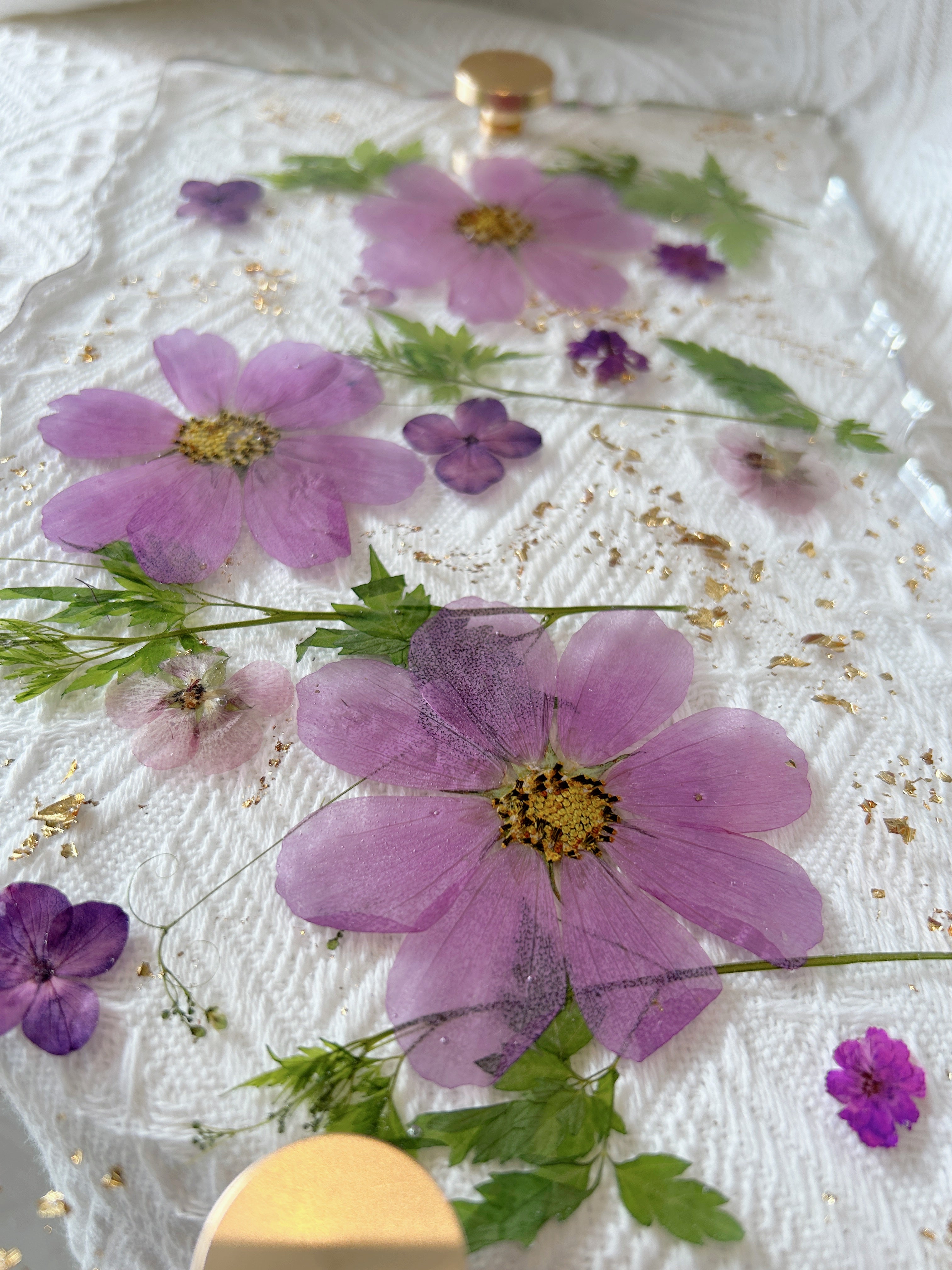 【Floral Fusion】Handmade Resin Serving Tray