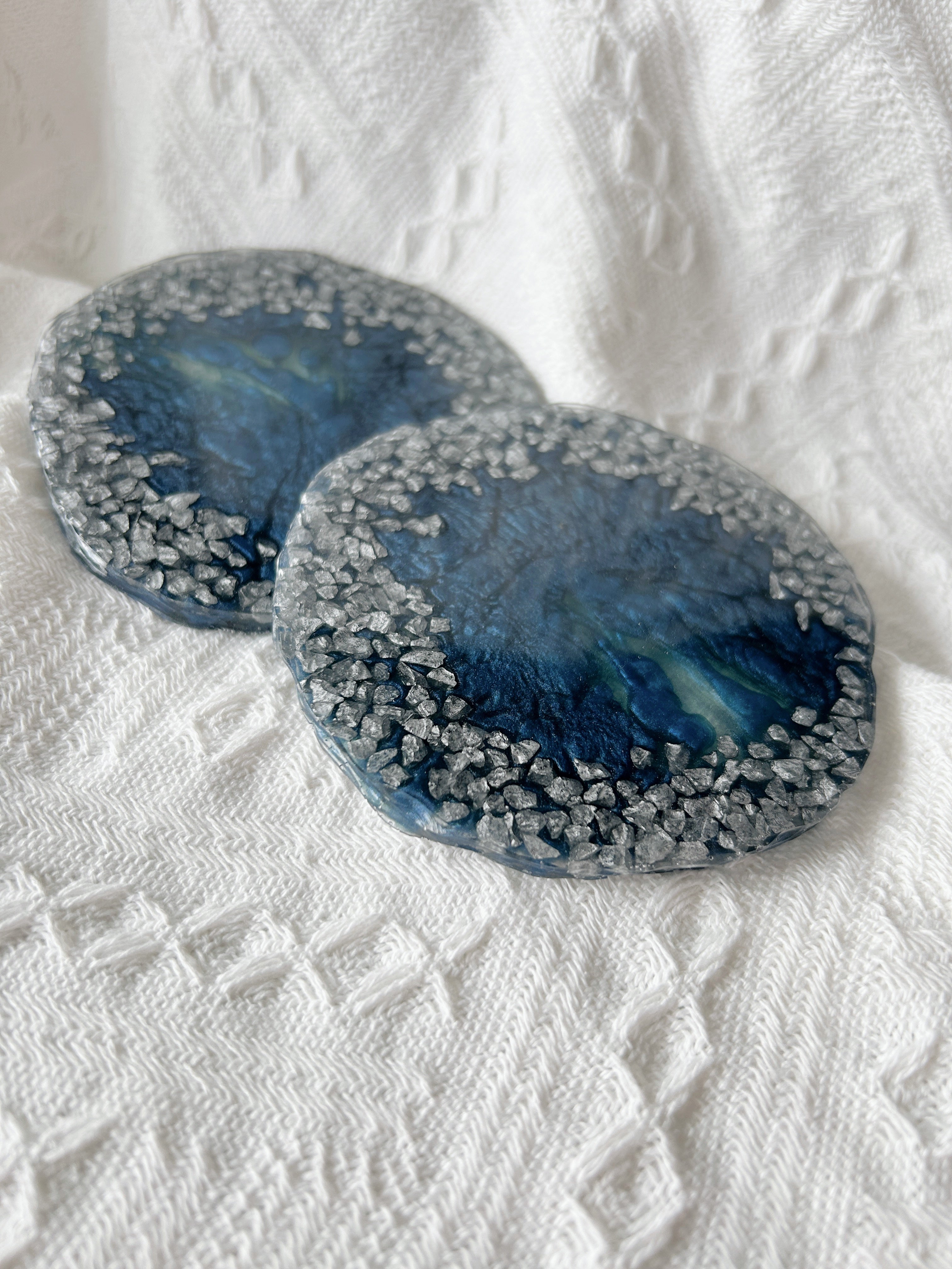 【Geode Luxe】Handmade Resin Coasters (pair)