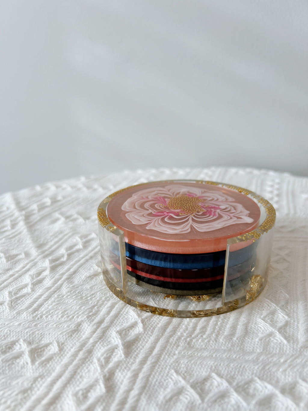 【Blooming Beauty】Handmade Resin Coaster Set (set of 5)