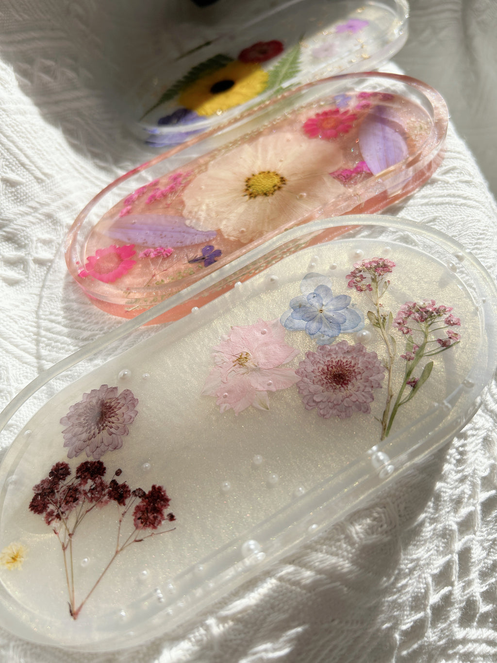 【Floral Fusion】Handmade Resin Trinket Tray (individual)