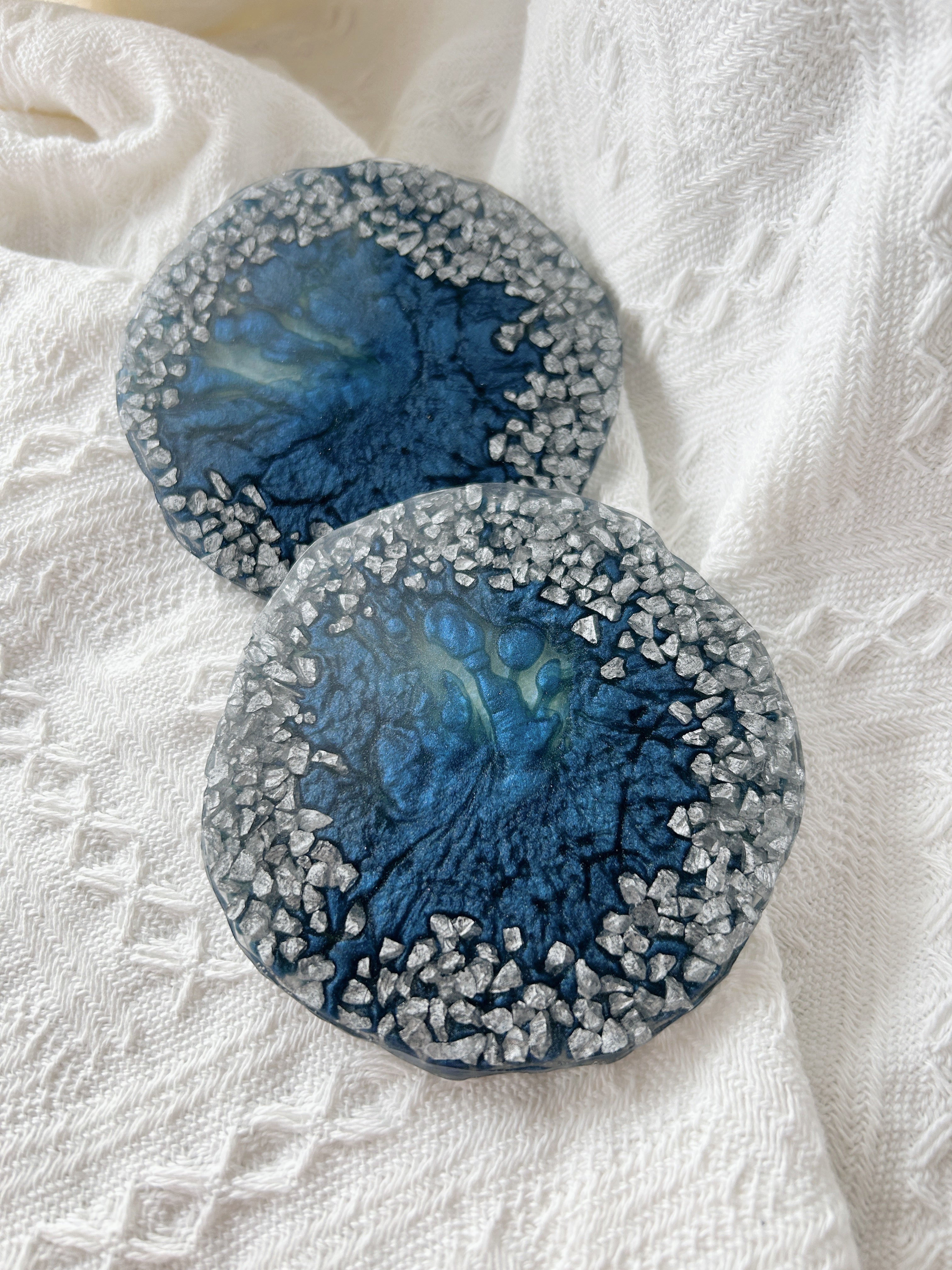 【Geode Luxe】Handmade Resin Coasters (pair)