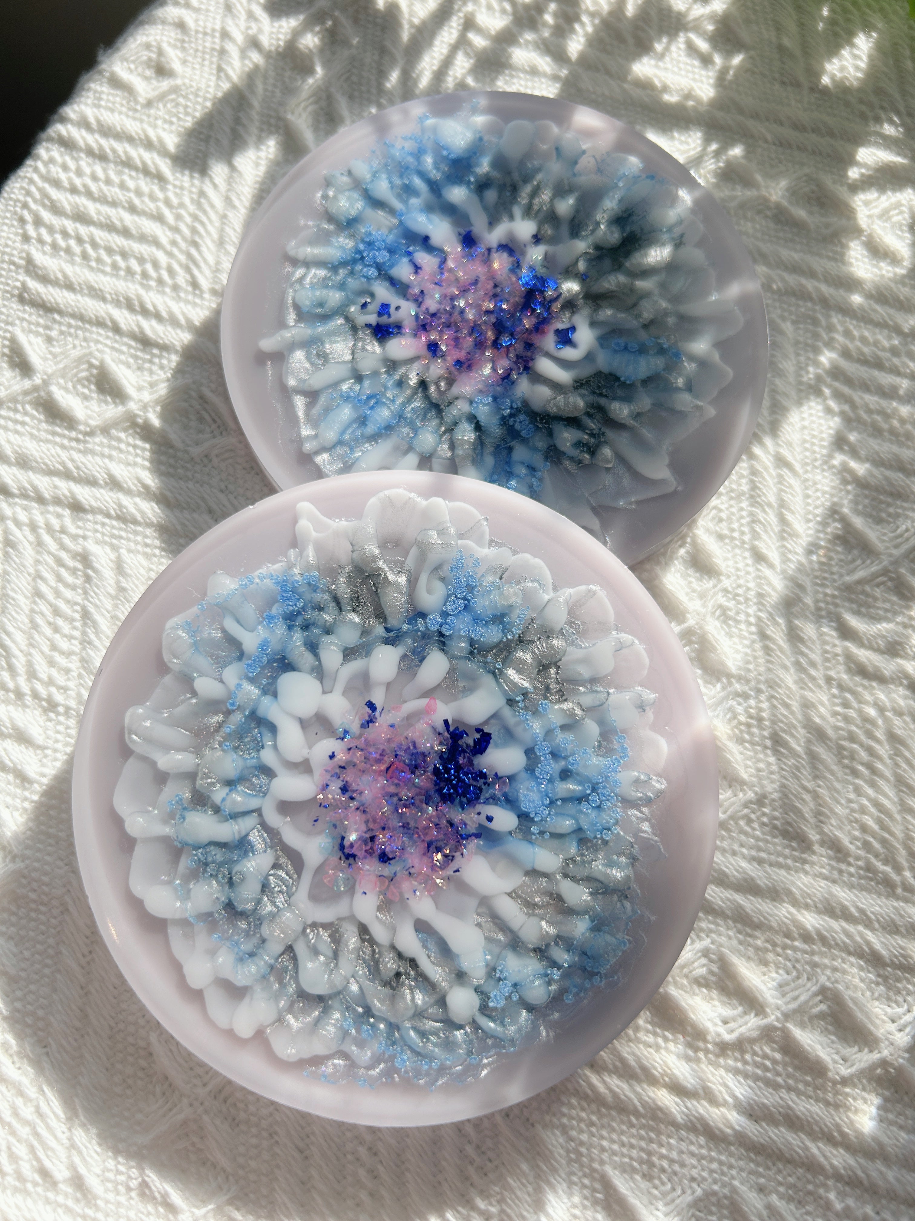 【Blooming Beauty】Handmade Resin Coasters (pair)